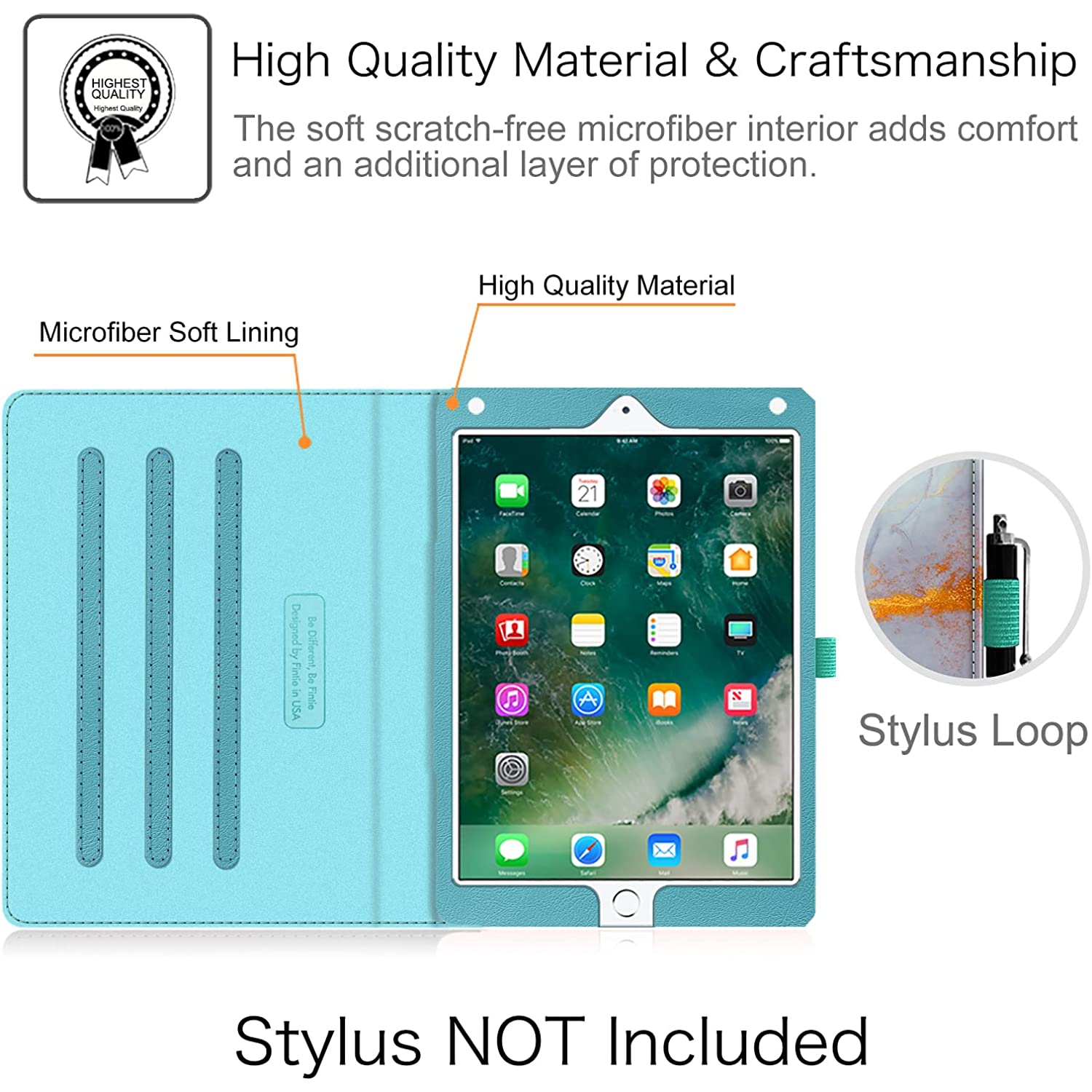 F Case for iPad 9.7 2018 2017 / iPad Air 2 / iPad Air - [Corner Protection] Multi-Angle Viewing Folio Cover w/Pocket, Auto Wake/Sleep for iPad 6th /