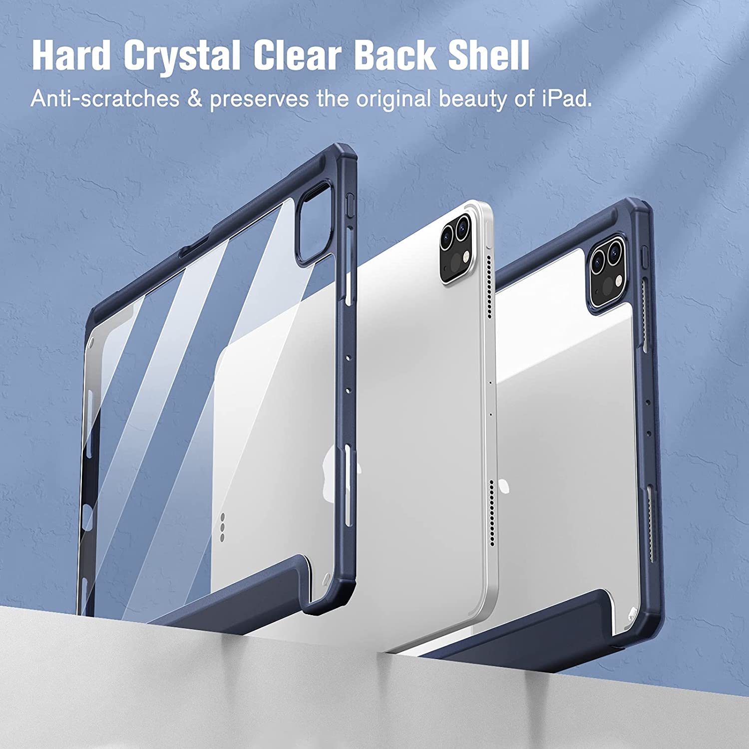 F Hybrid Slim Case for iPad Pro 11-inch 2022/2021 - [Built-in Pencil Holder] Shockproof Cover w/Clear Transparent Back Shell, Also Fit iPad Pro 11