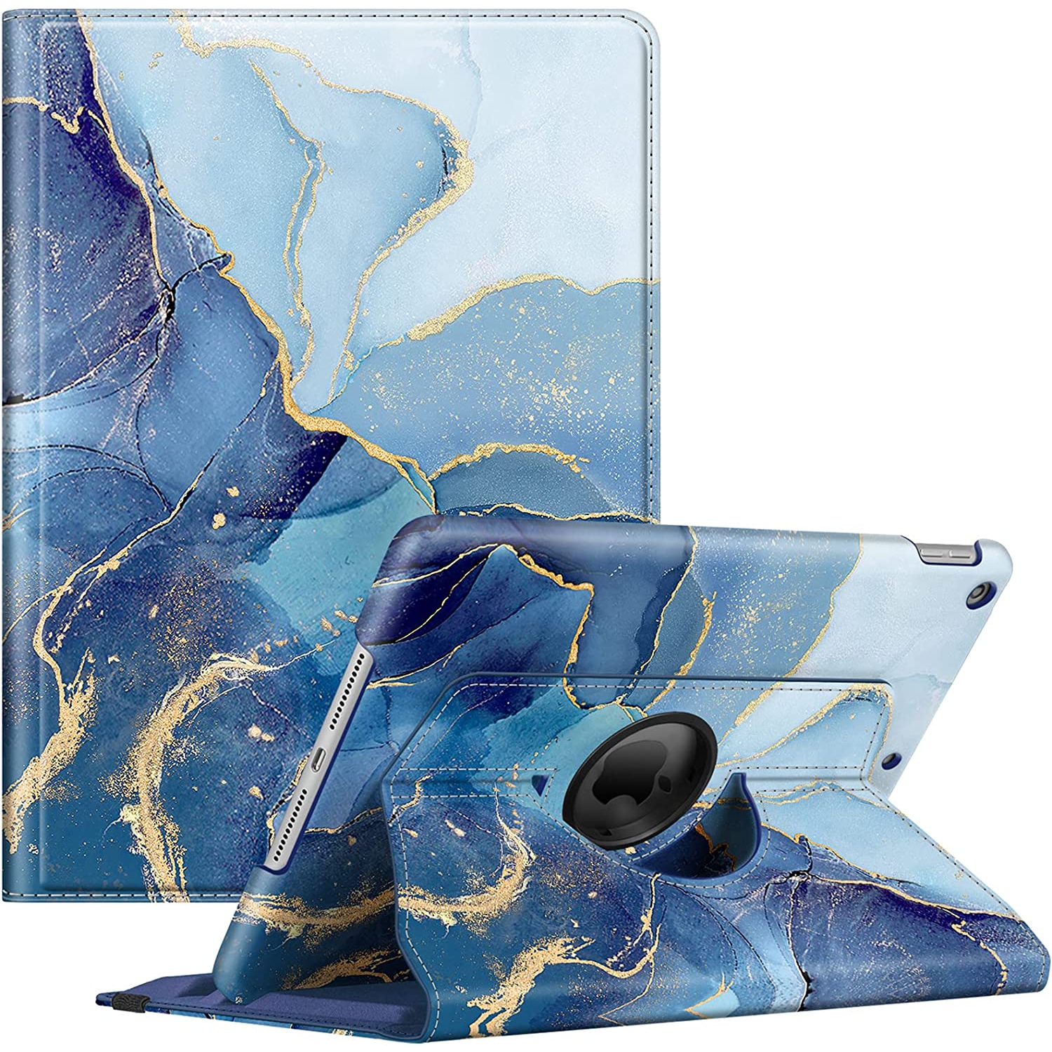 F Rotating Case for iPad 9th Generation / 8th Generation (2020) / 7th Gen (2019) 10.2 Inch - 360 Degree Rotating Protective Stand Cover with Pencil