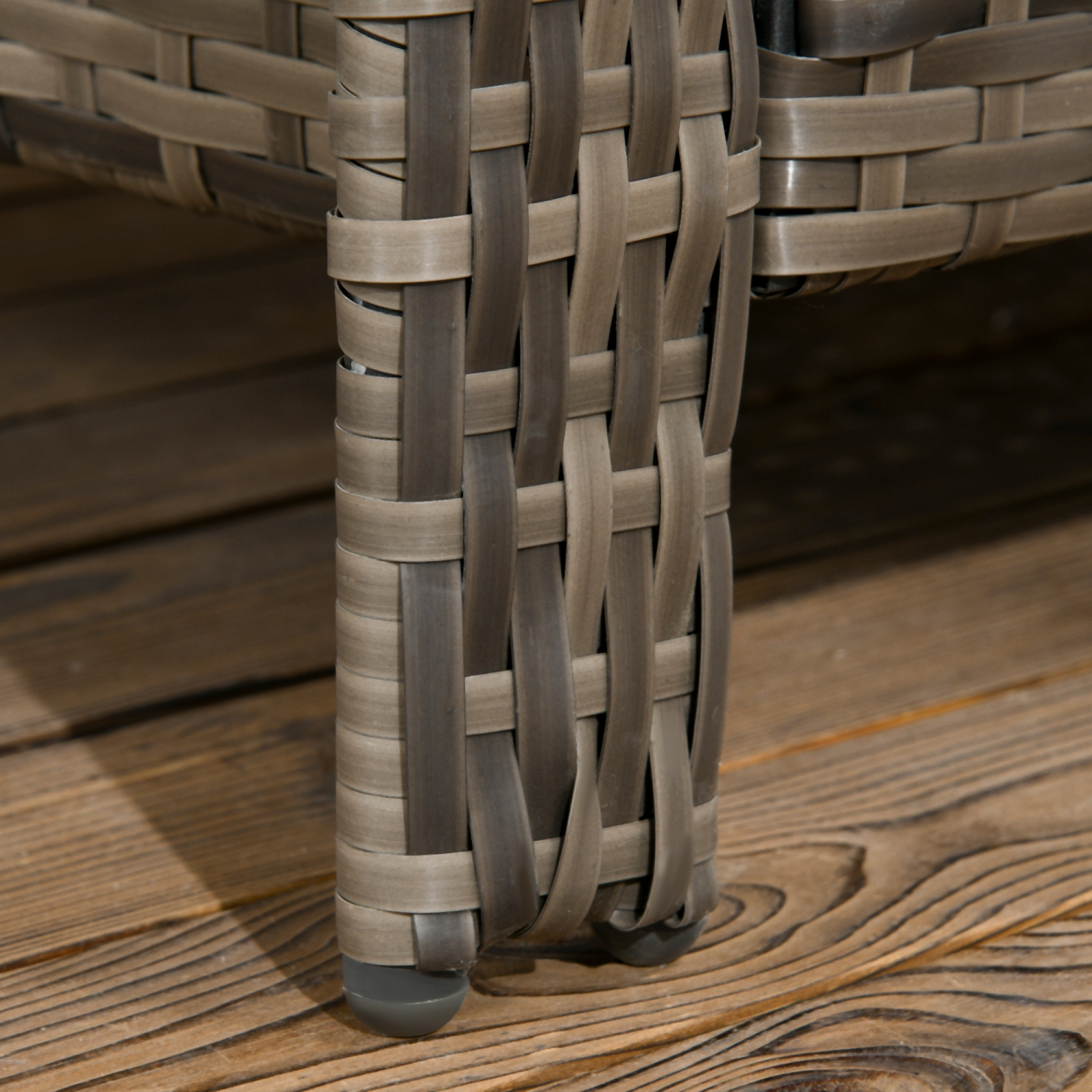 Ensemble de 3 meubles de patio en osier Outsunny, ensemble bistro en rotin avec table basse de rangement et coussins épais, ensemble de détente