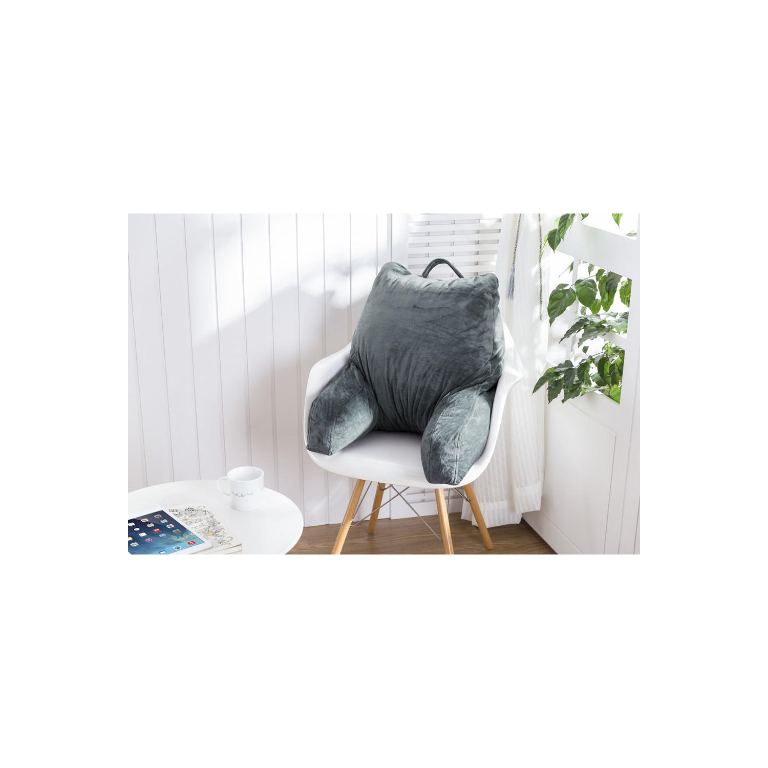 Oreiller de lecture en mousse à mémoire de forme avec repose-bras, oreiller de lit confortable en mousse à mémoire de forme déchiquetée, coussin