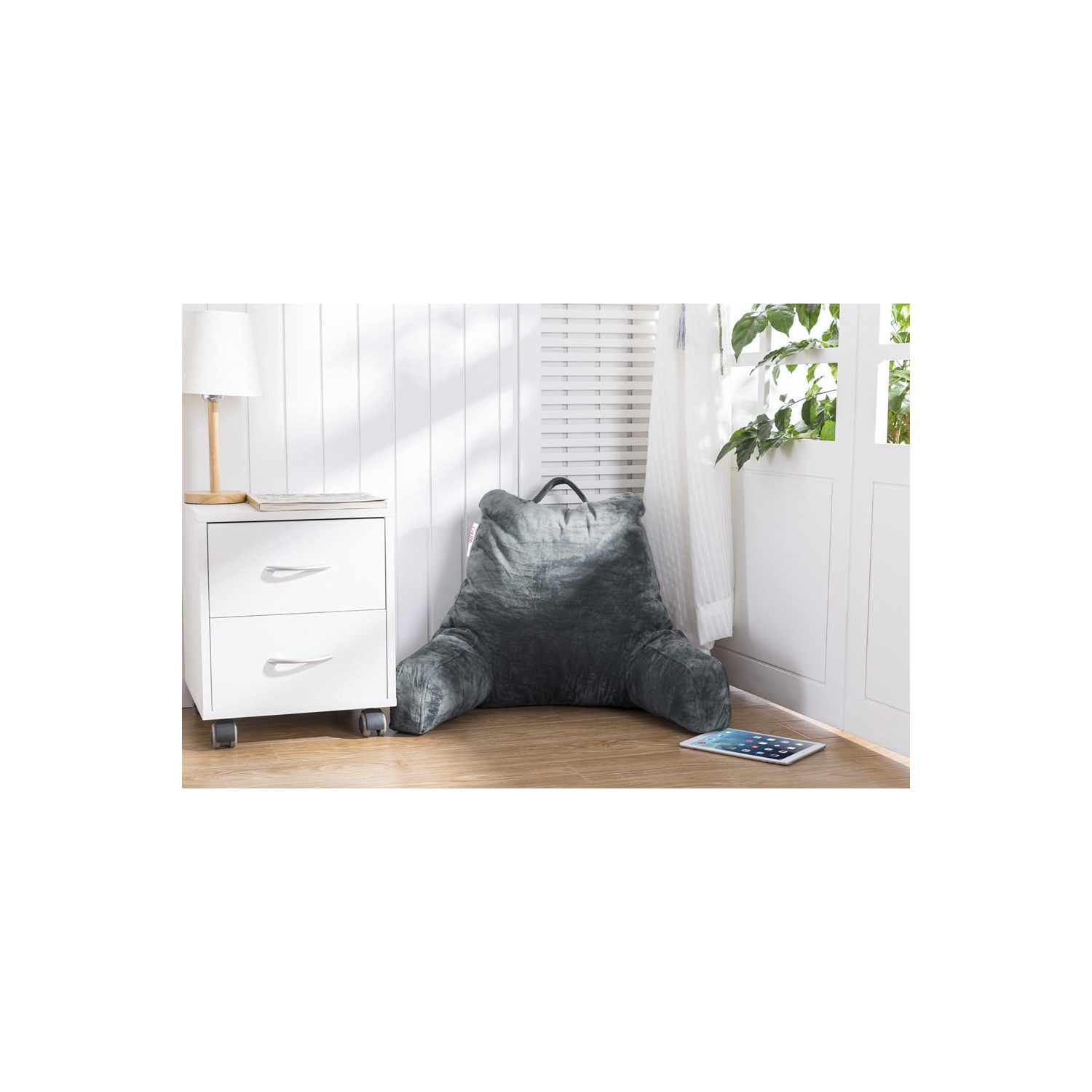 Oreiller de lecture en mousse à mémoire de forme avec repose-bras, oreiller de lit confortable en mousse à mémoire de forme déchiquetée, coussin