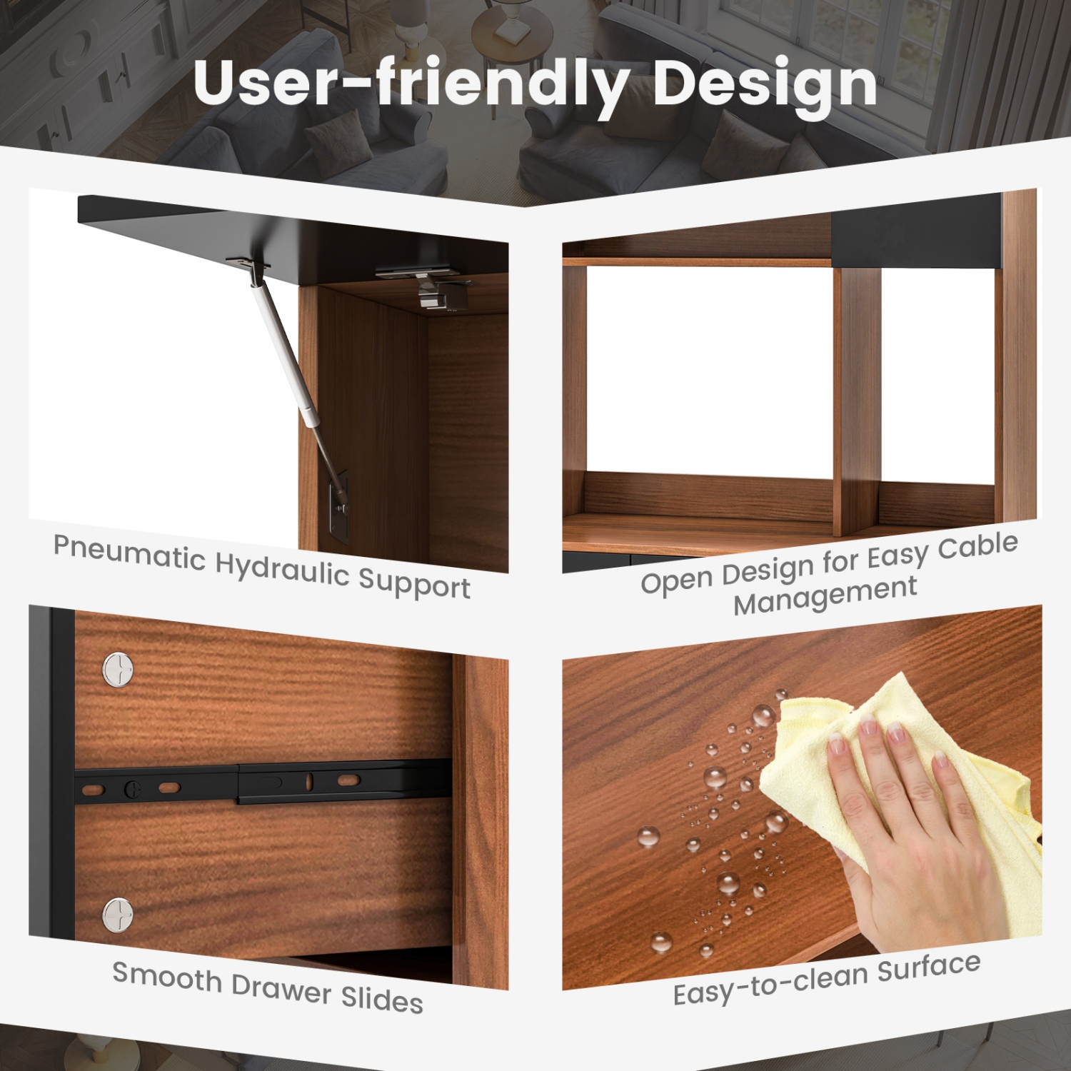 Costway 71" Tall Kitchen Pantry Buffet Hutch Freestanding Storage Cabinet 4 Doors