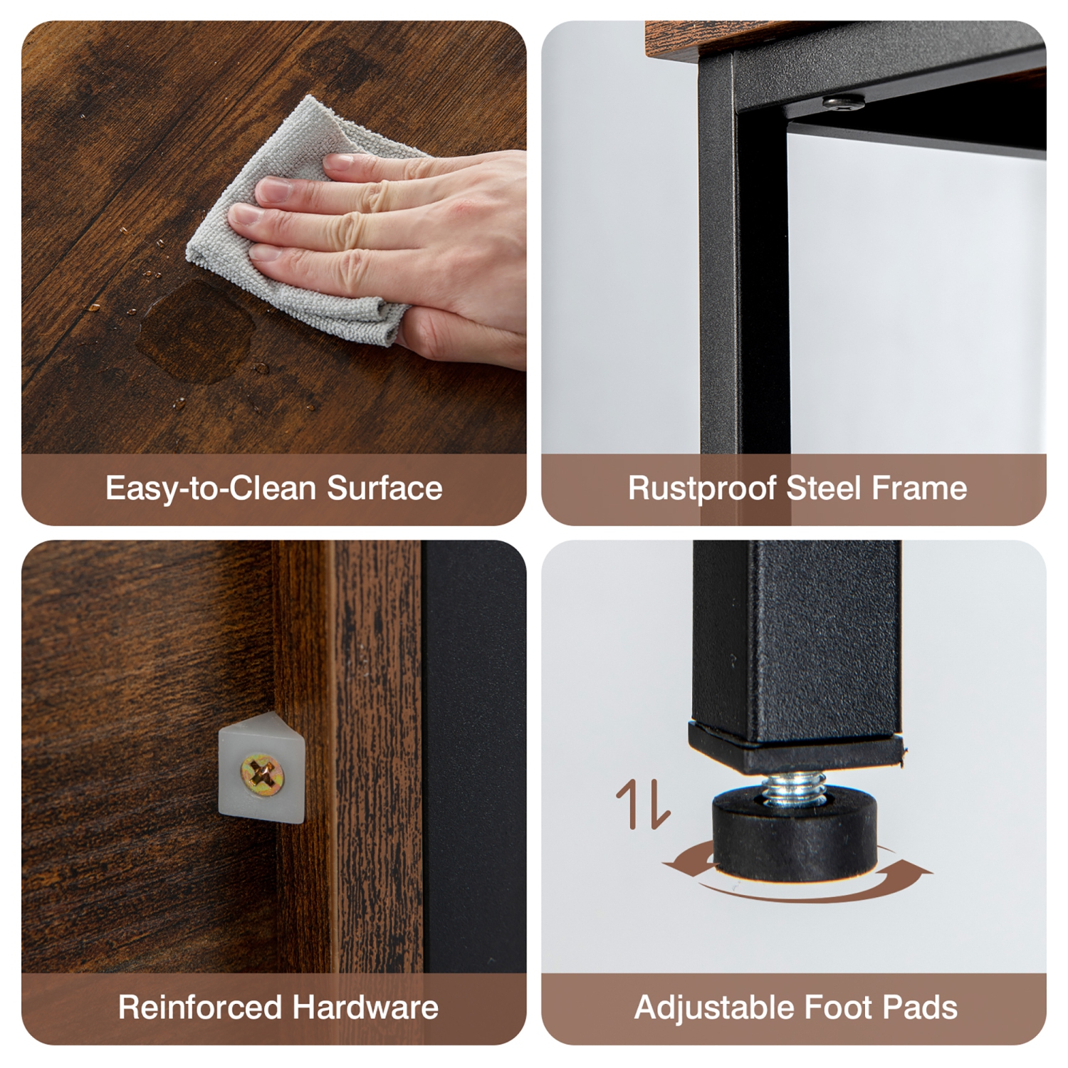 Costway Buffet Sideboard Kitchen Storage Cabinet Open Shelf w/ 3 Compartments