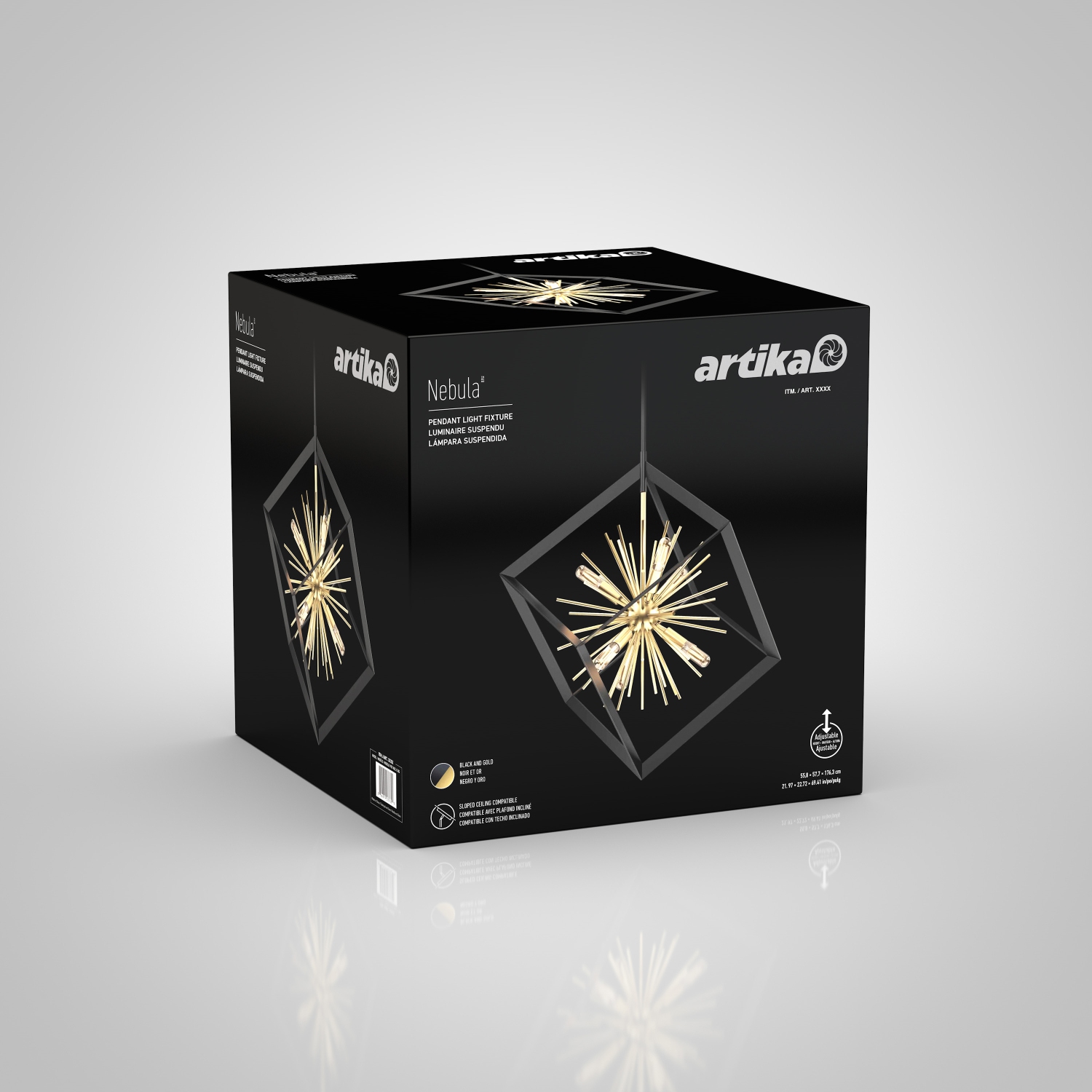 Artika Nebula luminaire suspendu moderne noir et or