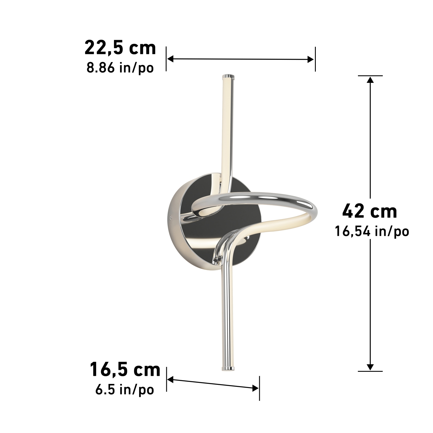 Swirl Modern Sconce Light, Chrome