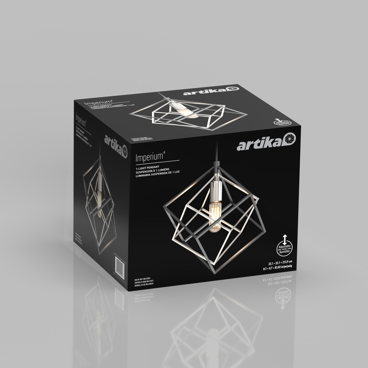 Artika Imperium luminaire suspendu moderne noir et nickel brossé