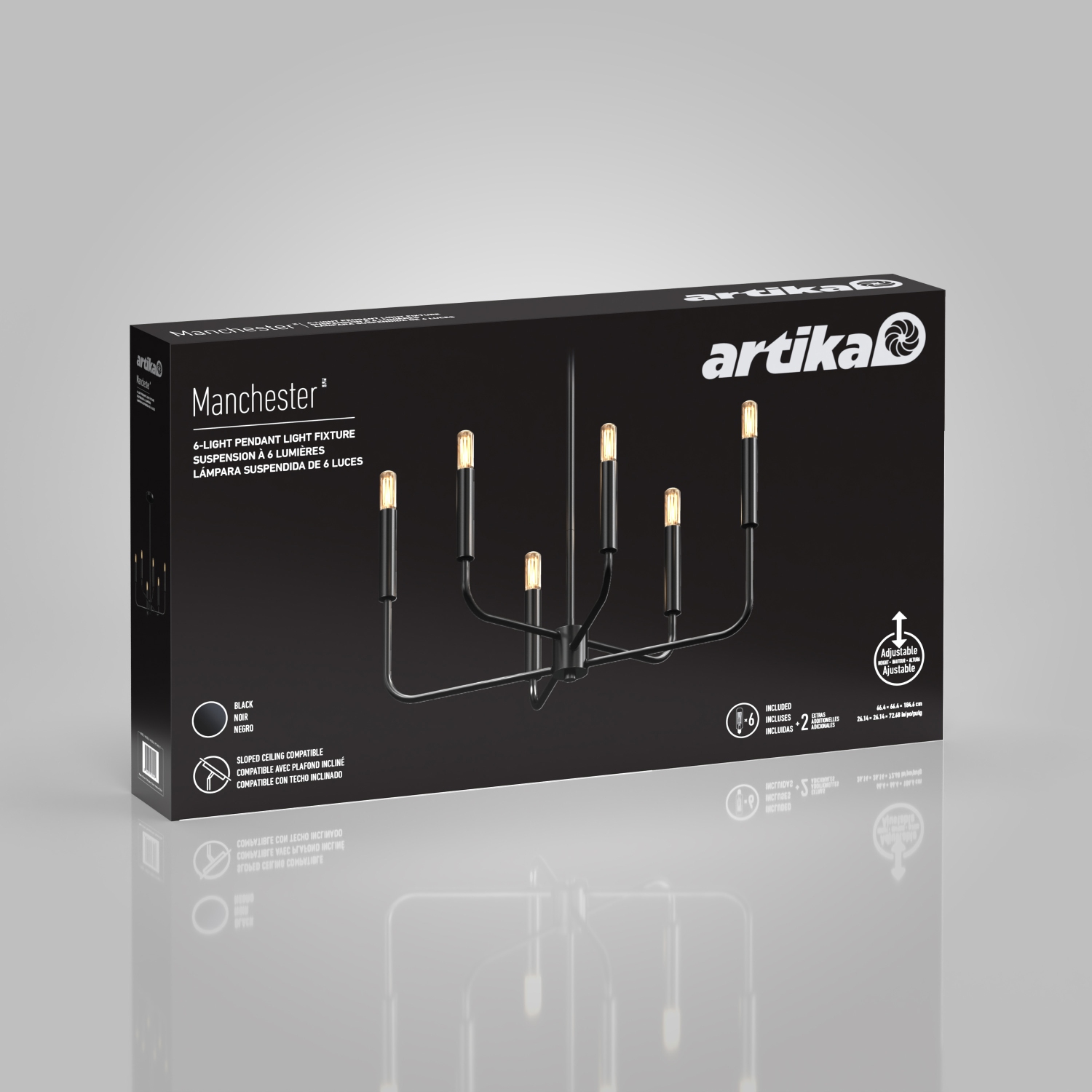 Artika Manchester luminaire suspendu moderne noir
