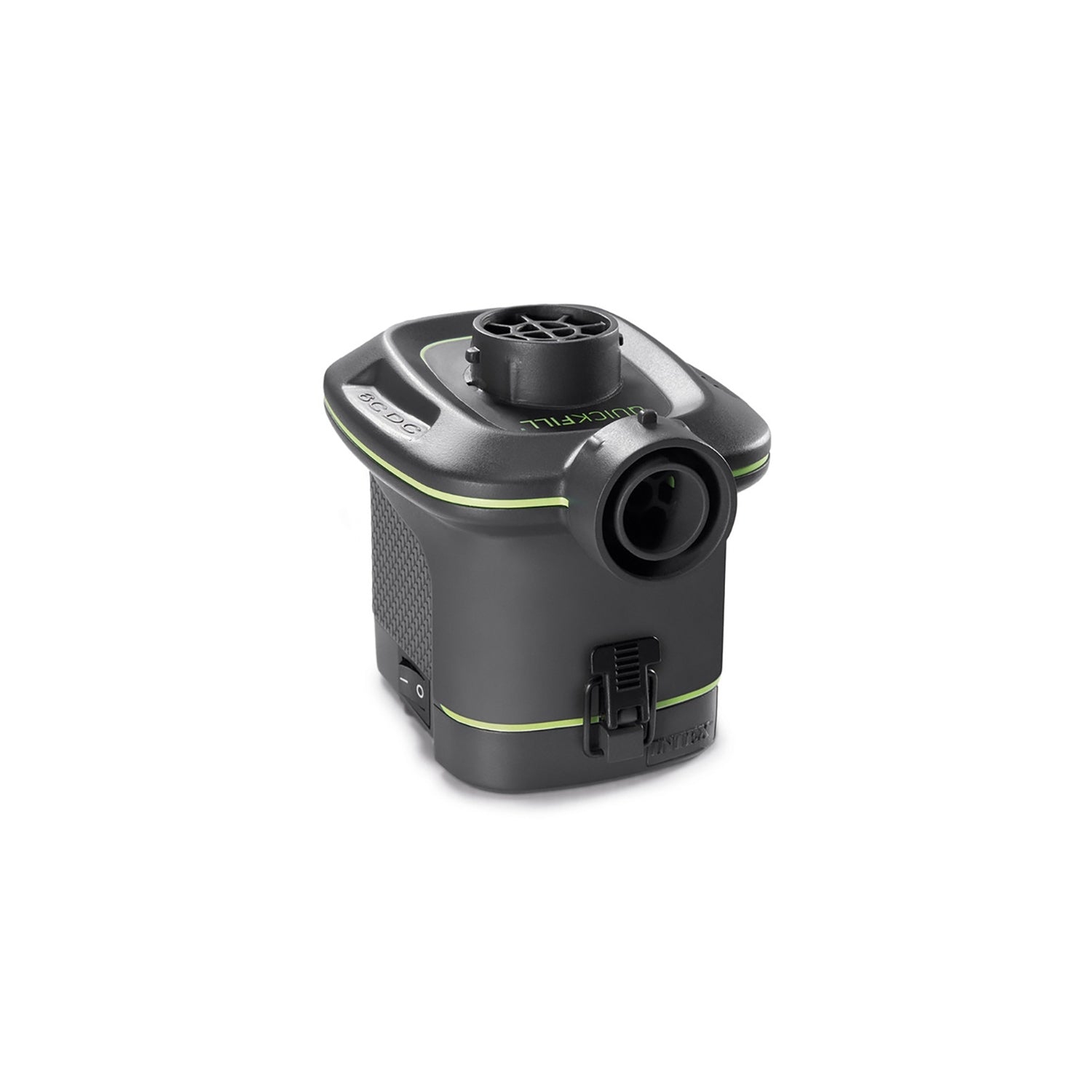 Intex - DuraBeam Inflatable Mattress, Maximum Weight 272Kg with Portable Battery Pump, Gray