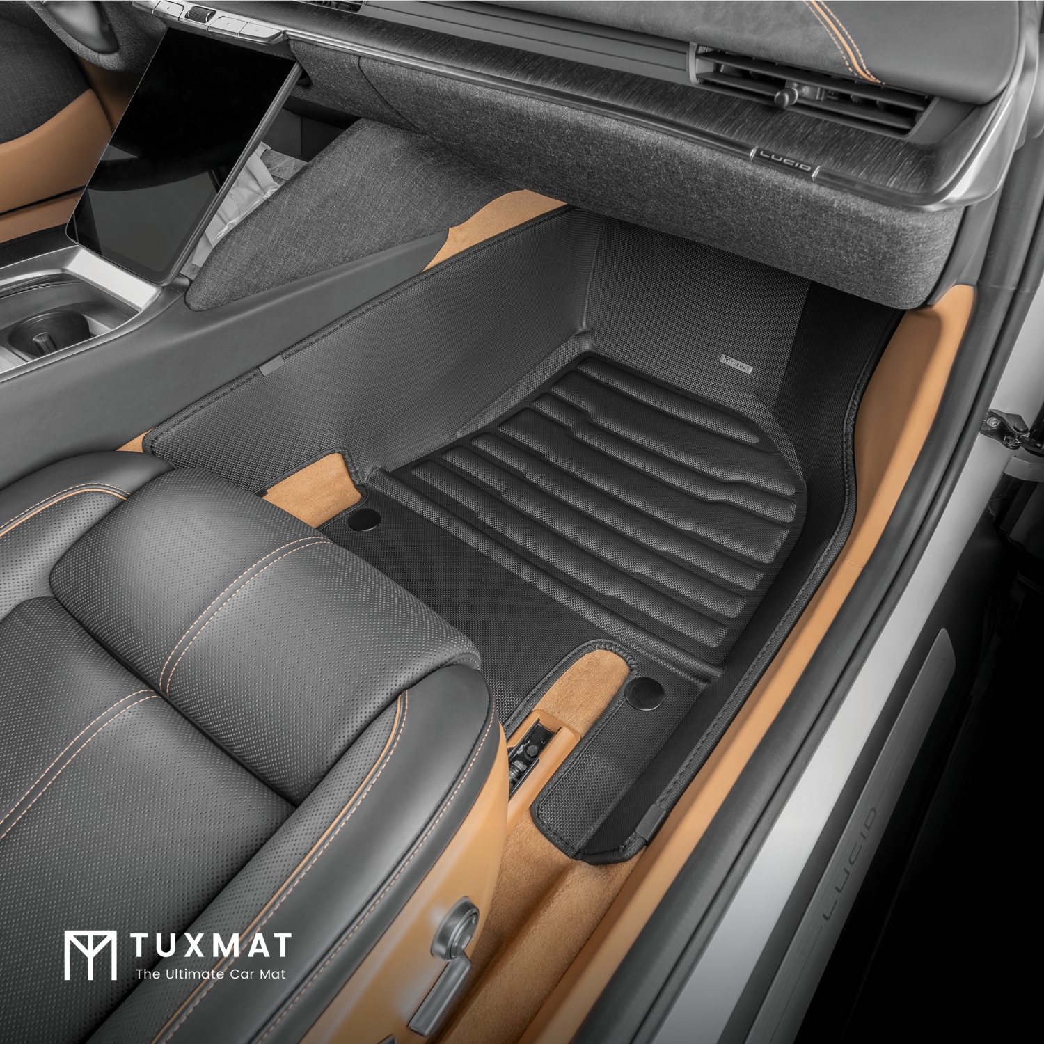 TuxMat - for Lucid Air Grand Touring/Sapphire 2022-2024 Models - Custom Car Mats - Maximum Coverage, All Weather, Laser Measured - This Full Set