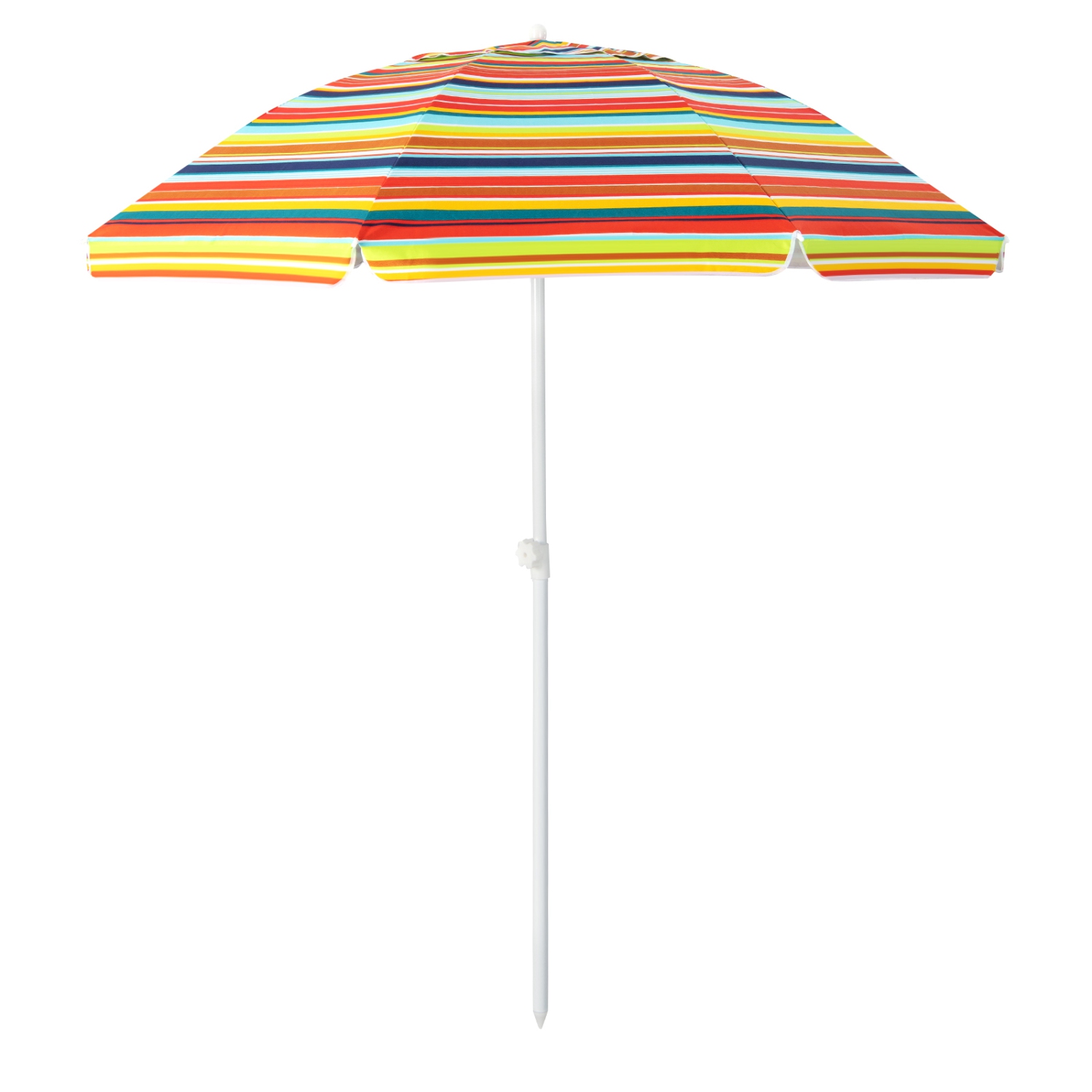 Parasol d'extérieur inclinable portatif de 6,5 pi Patio Beach de Costway