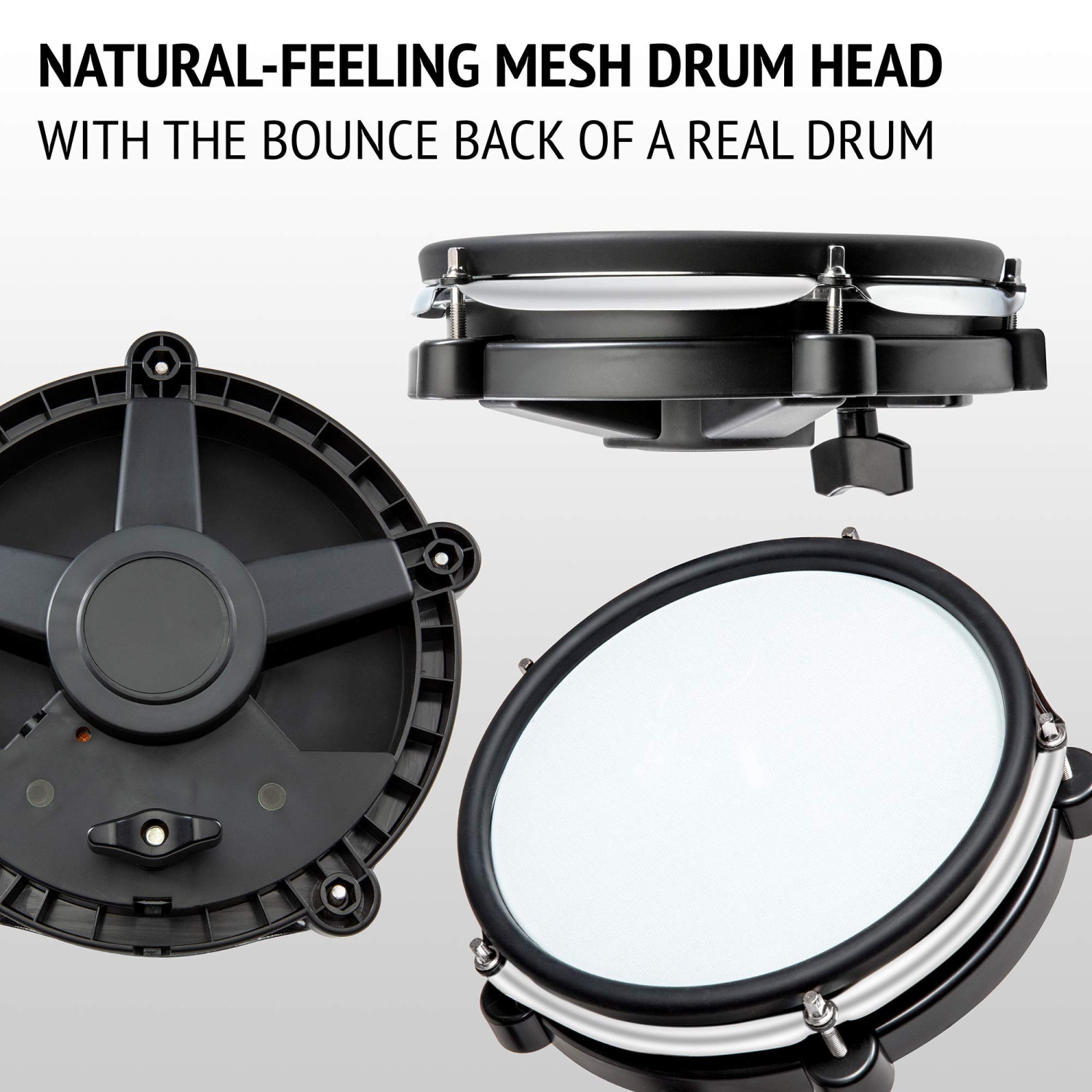 LyxJam 7-Piece Electronic Drum Set, Adult Professional Electric Drum Set with Drum Sticks and Throne