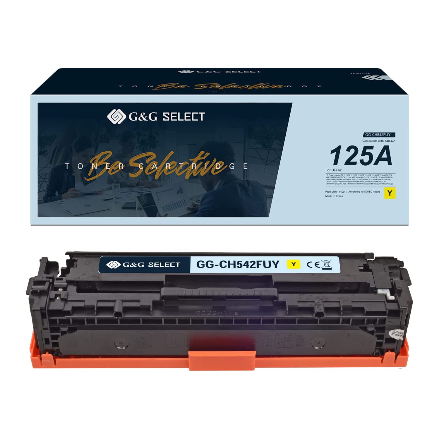 G&G Select Remanufactured Toner Cartridge Replacement for HP 125A CB541A(Yellow)