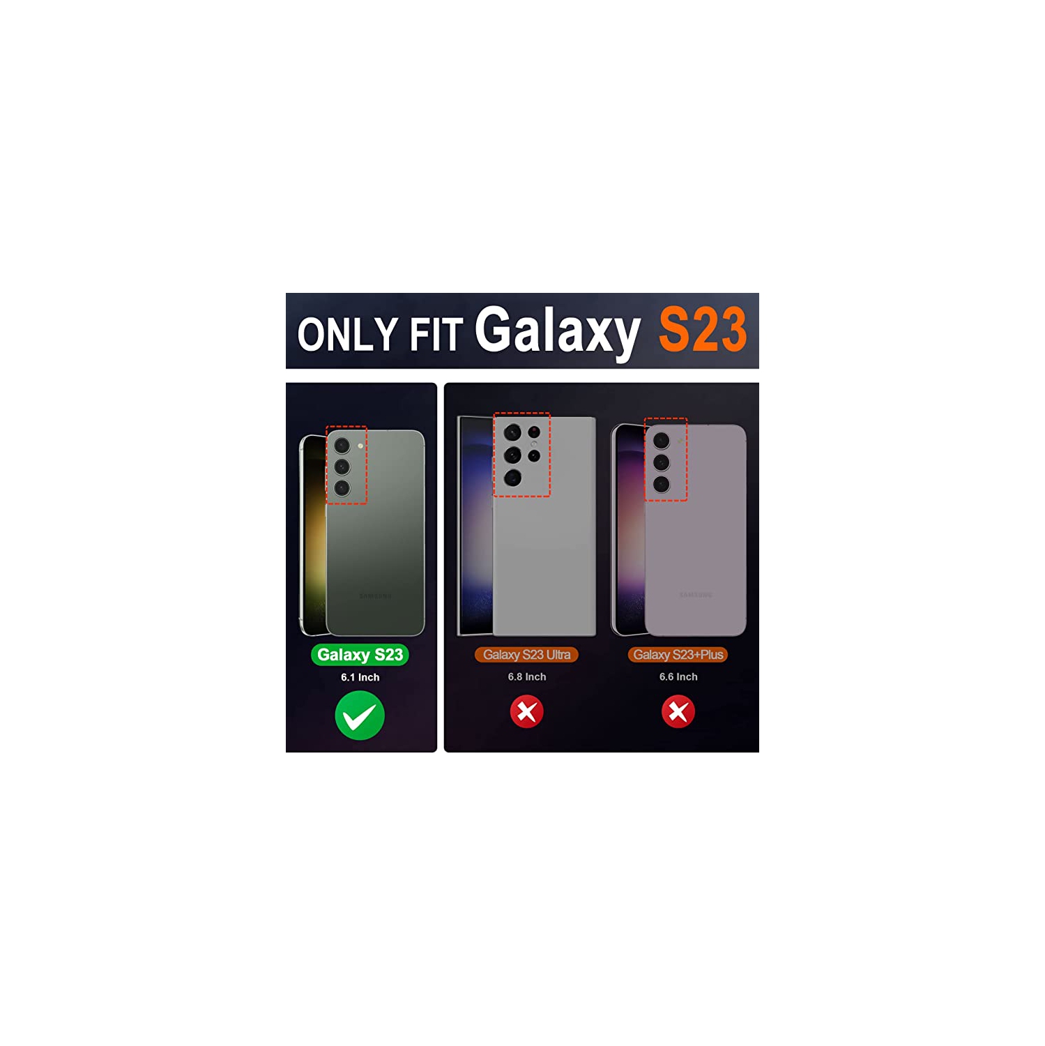 XCRS Folio Magnetic Wallet Cover, PU Leather Pouch with Card Slot and Stand Case for Samsung Galaxy S23 2023