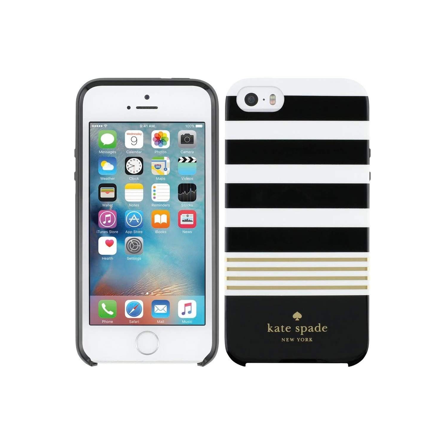 Shield Kate Spade IP5S/se Stripe 2 BK CRM GD
