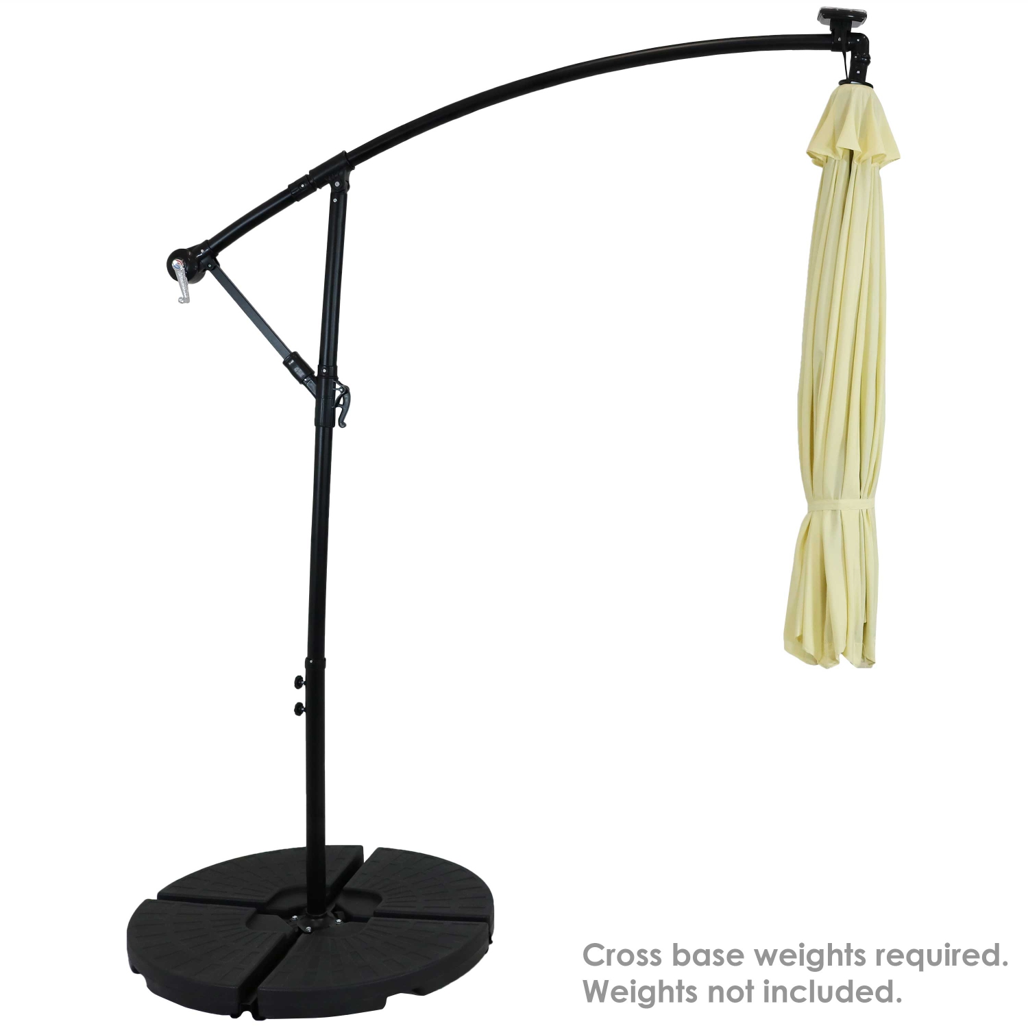 Sunnydaze 9.5 ft Solar Cantilever Offset Patio Umbrella - Pale Buttercup