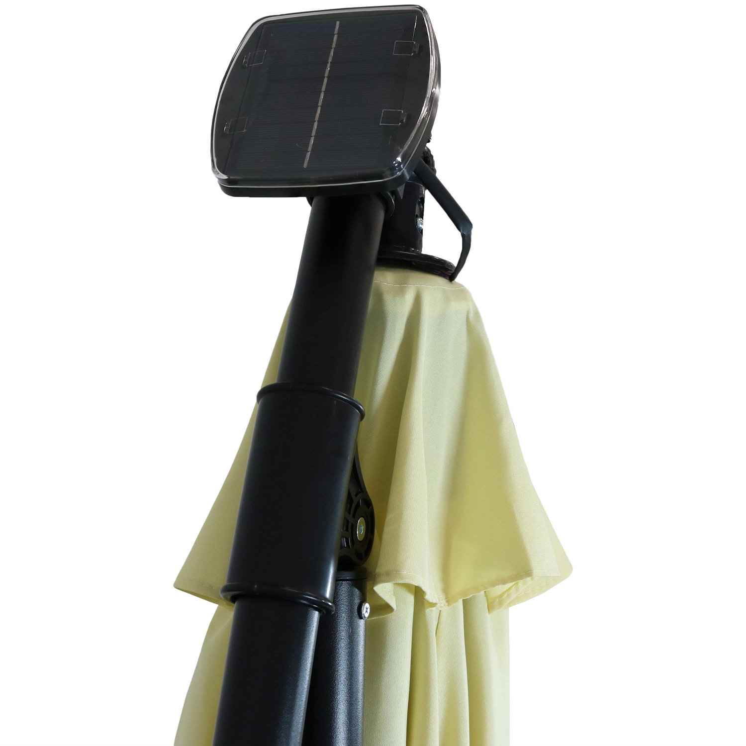 Sunnydaze 9.5 ft Solar Cantilever Offset Patio Umbrella - Pale Buttercup