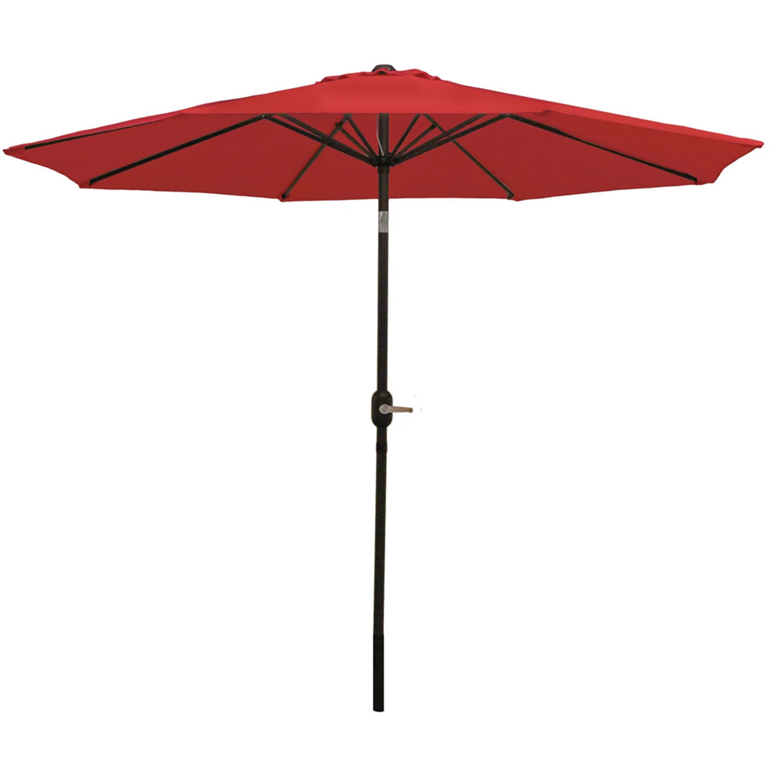 Sunnydaze – Parasol de patio en aluminium avec bascule et manivelle - Rouge - 9 pieds