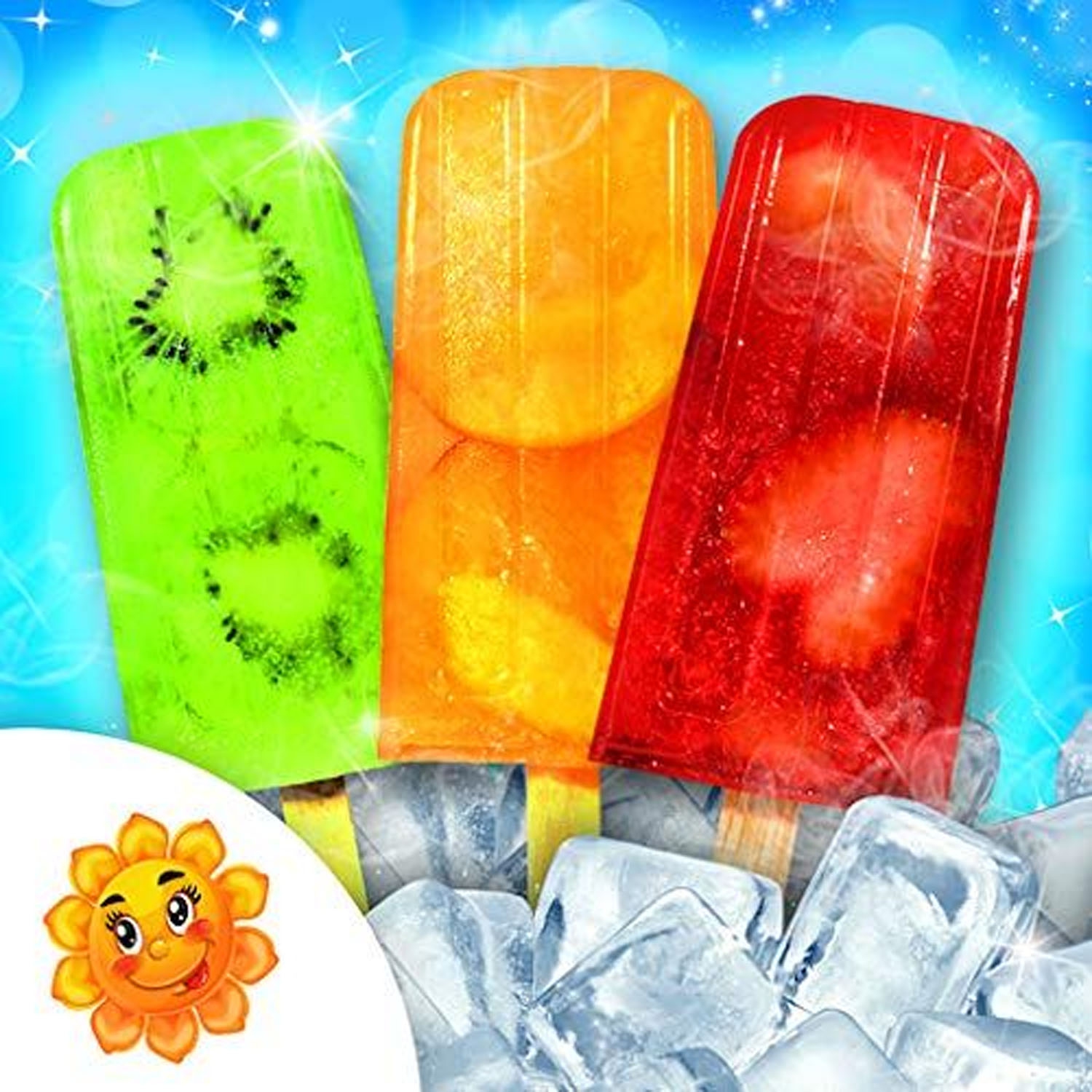 Ice Cream Mould, FDA Certified Food Grade Silicone Ice Lolly Mold Maker, BPA Free Popsicle Molds Set