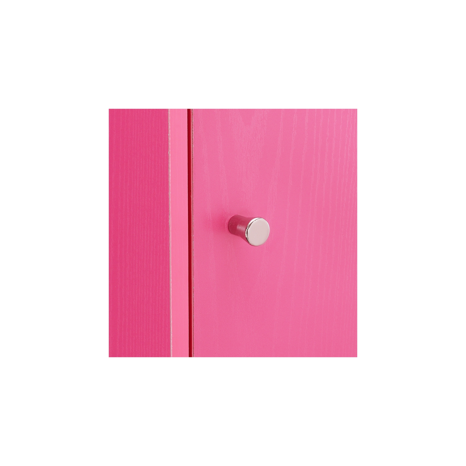 Xtra Storage Three-Door Cabinet with Shelf in Pink Wood Finish