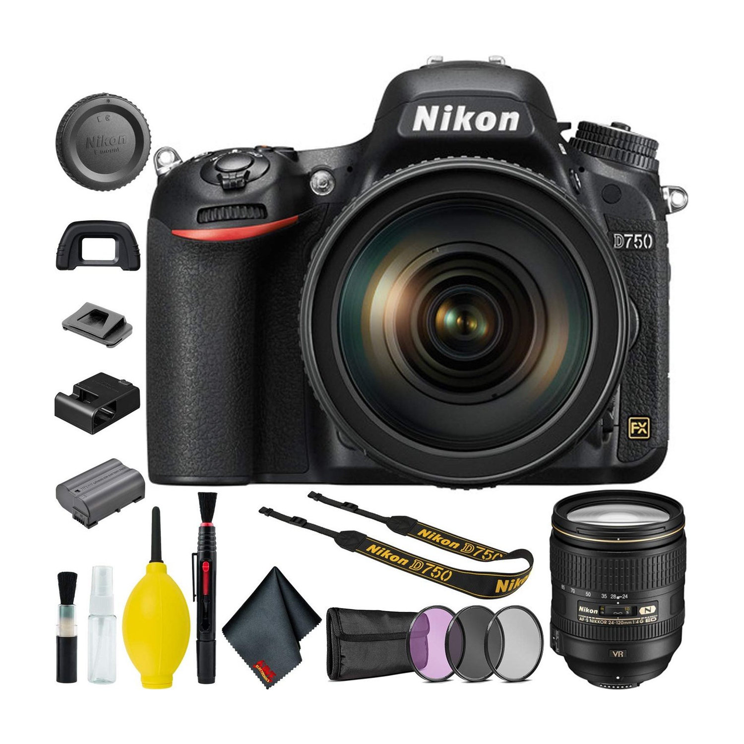 Nikon D750 DSLR Camera with 24-120mm Lens Basic Bundle