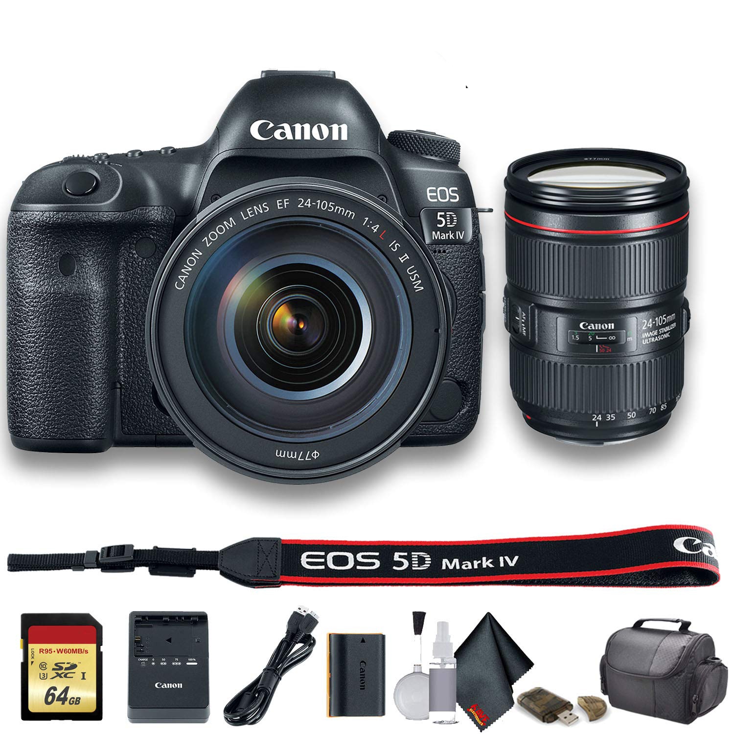 Canon EOS 5D Mark IV DSLR Camera with 24-105mm f/4L II Lens (1483C010) - Starter Bundle