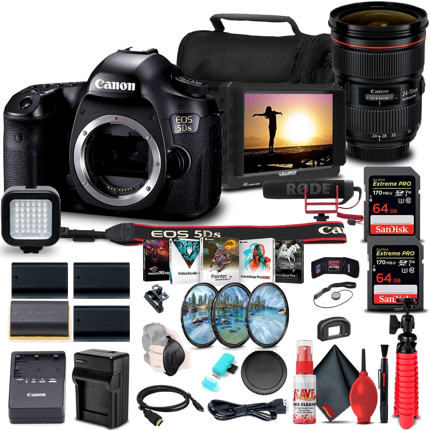 Canon EOS 5DS DSLR Camera (0581C002) + Canon Lens Storage Bundle