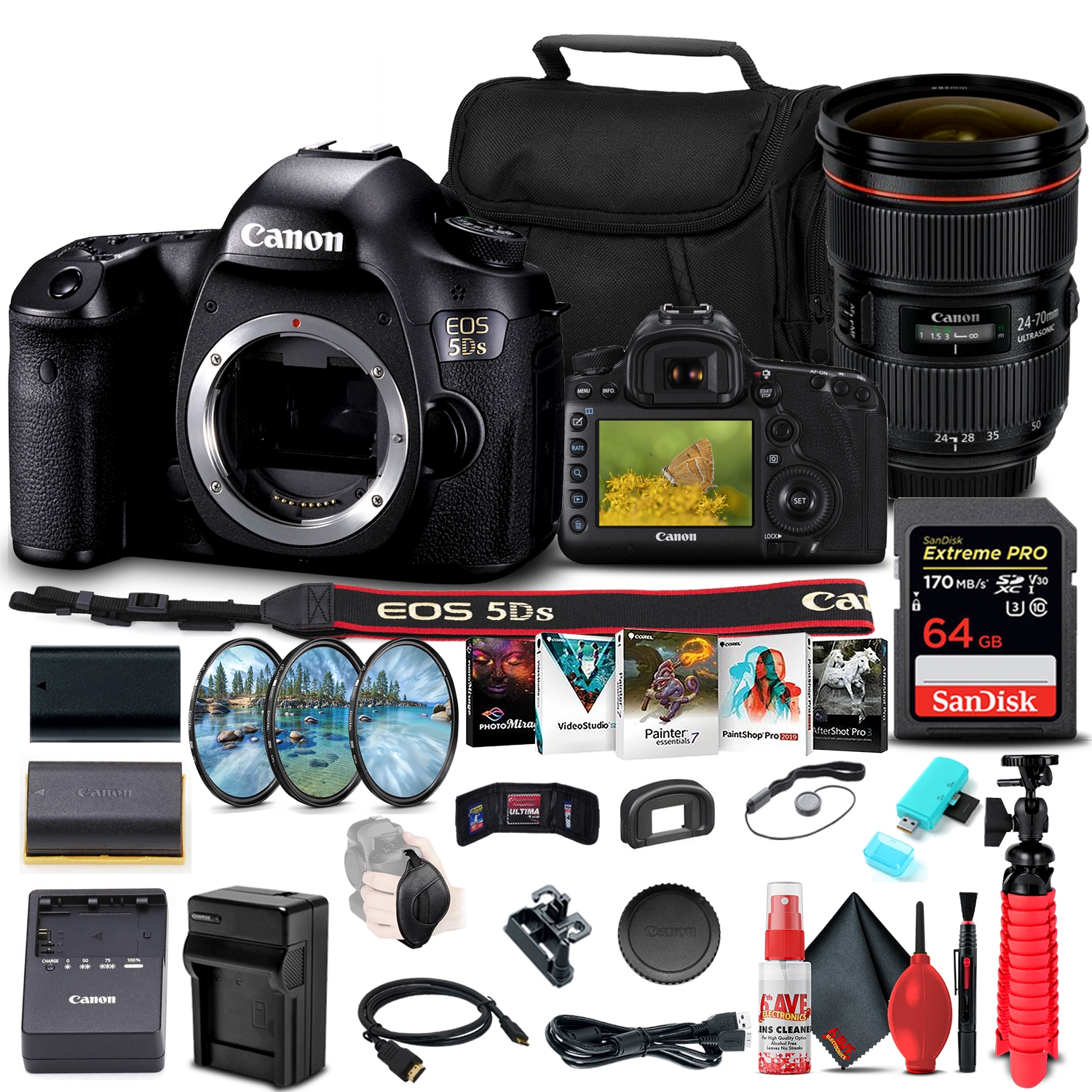 Canon EOS 5DS DSLR Camera (0581C002) + Canon Lens Graphic Bundle