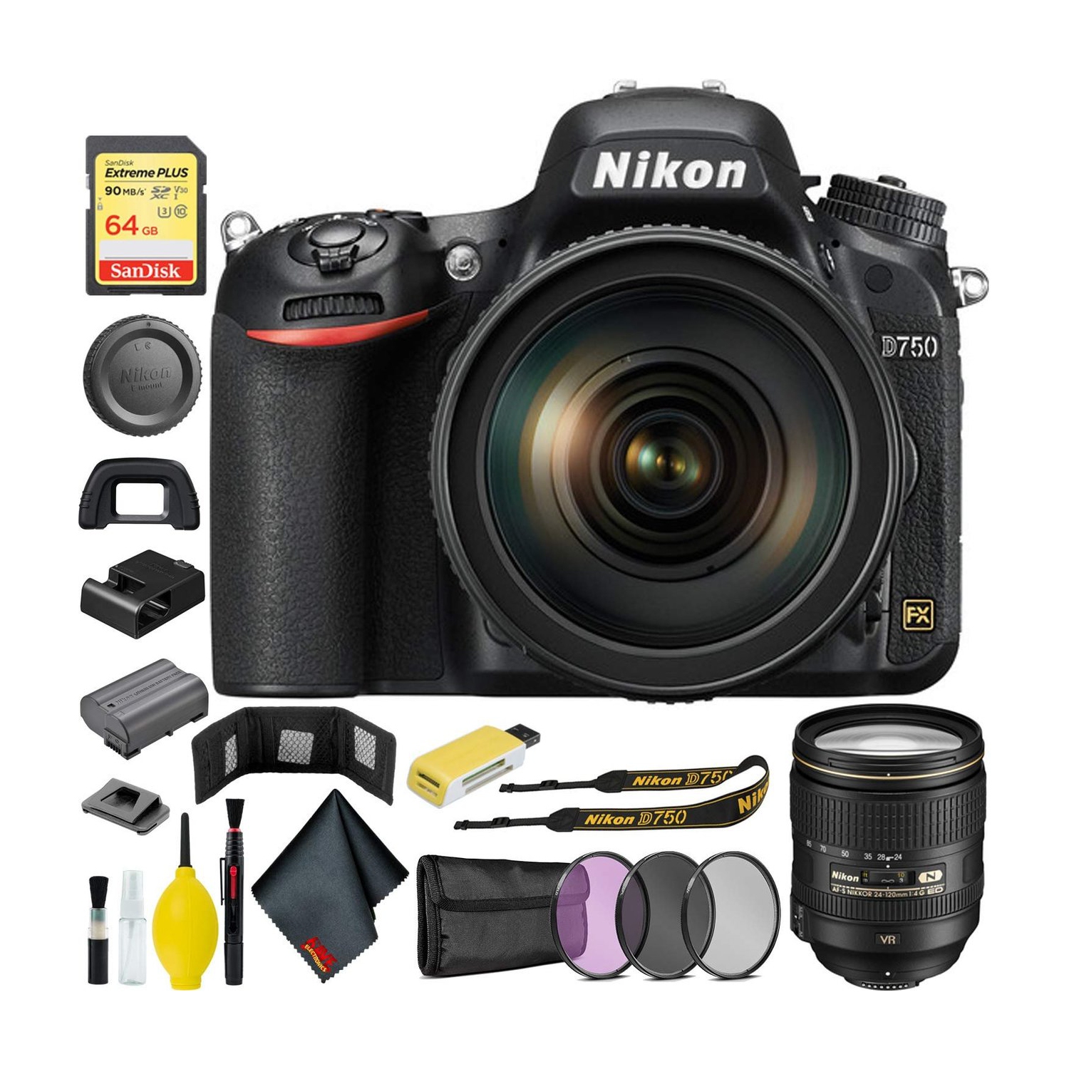 Nikon D750 DSLR Camera with 24-120mm Lens Standard Bundle
