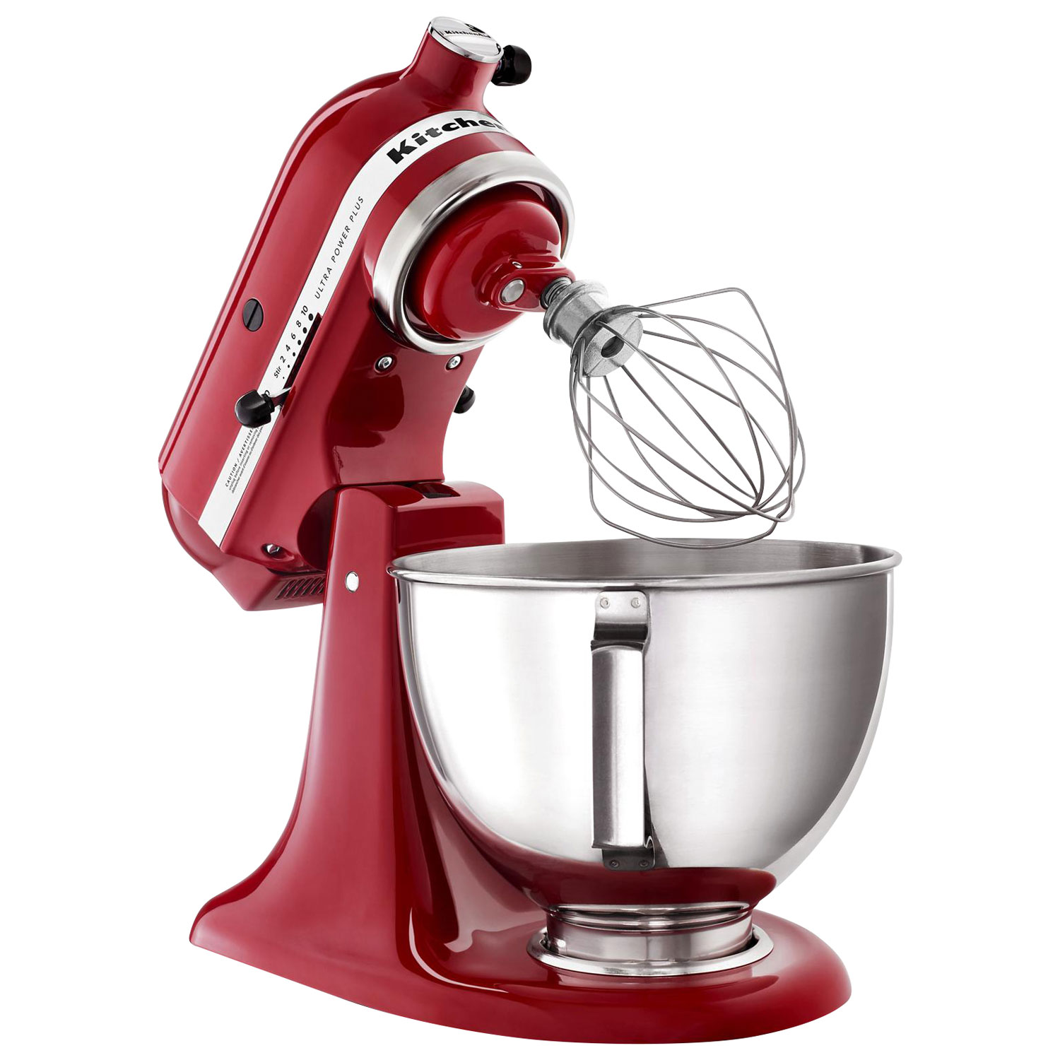 Batteur sur socle à tête inclinable Ultra Power Plus de KitchenAid - 4,5 pte - 300 W - Rouge empire