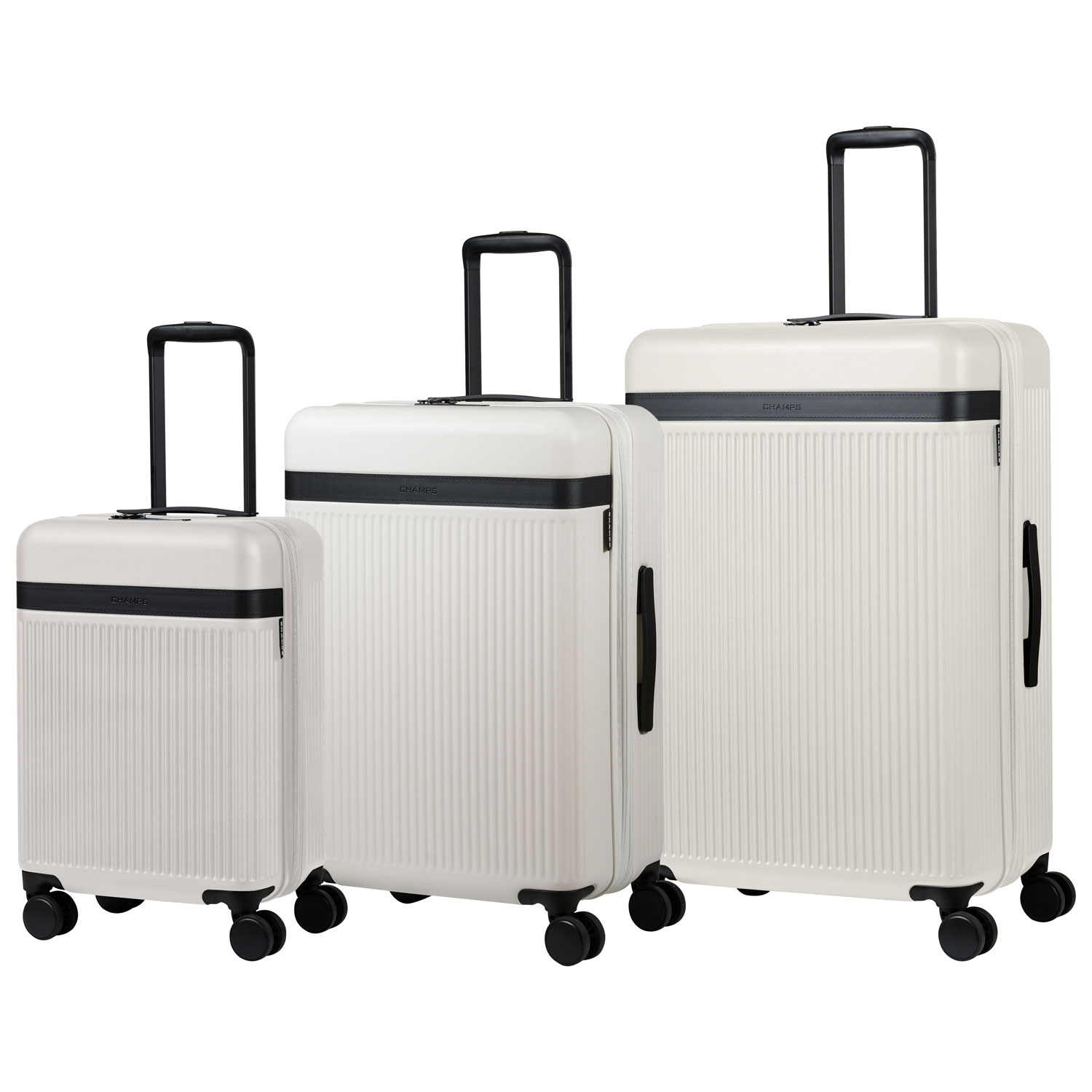 Champs Onyx Collection 3-Piece Hard Side Expandable Luggage Set - Ivory