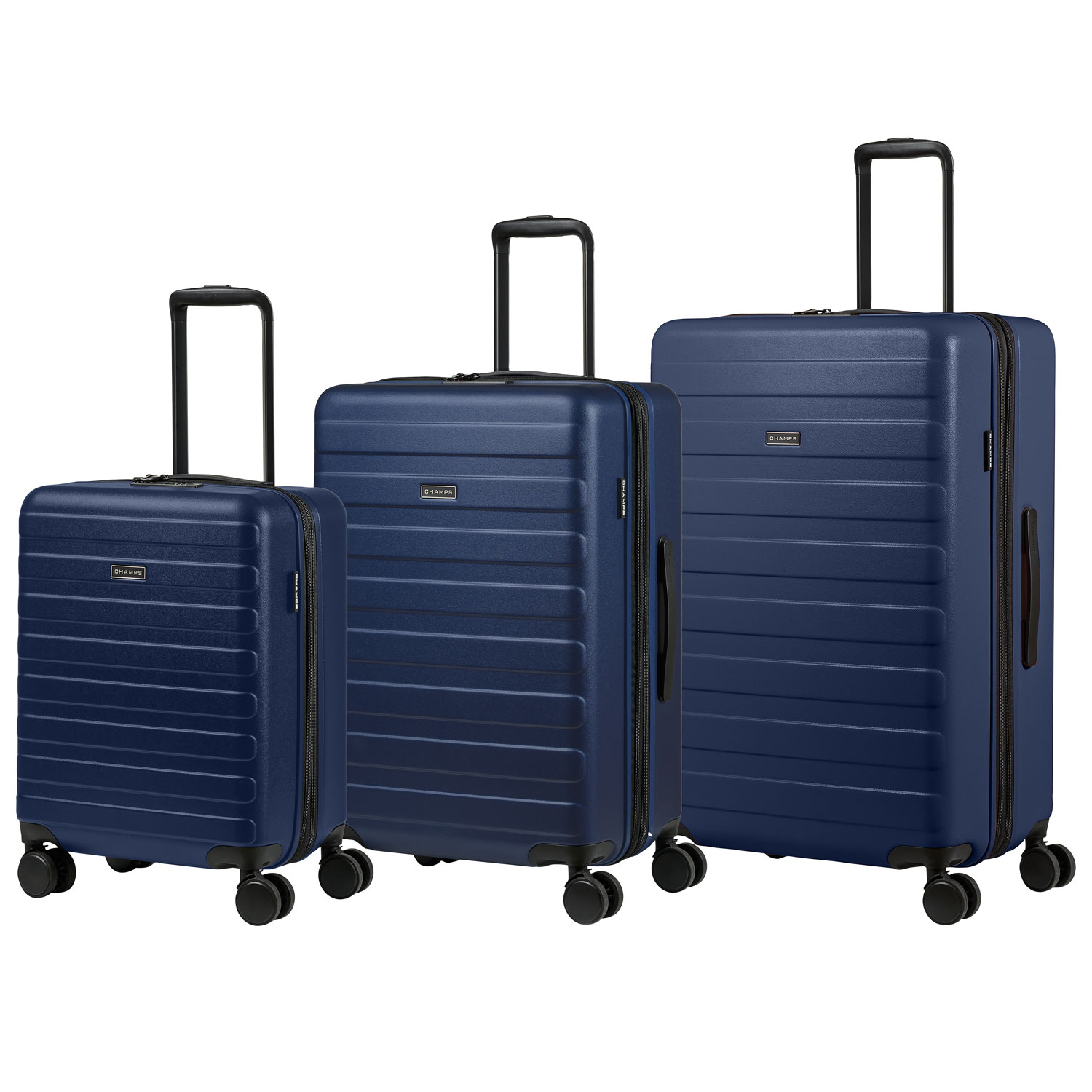 Champs Fire Collection 3-Piece Hard Side Expandable Luggage Set - Navy