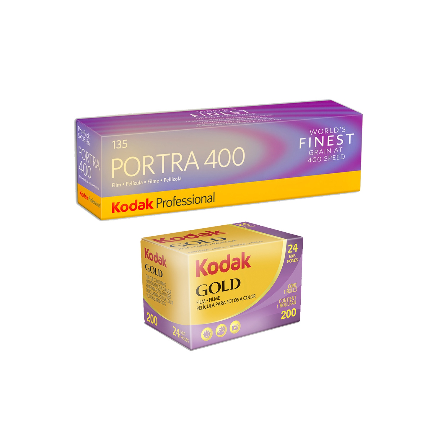 Kodak Portra 400 Color Negative Film 36 Exposures 5-Pack + Kodak GOLD 200  24 Exp
