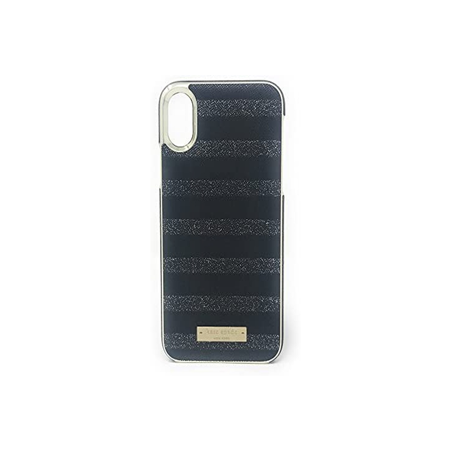 Étui Kate Spade Glitter/Stripe iPhone noir X/XS