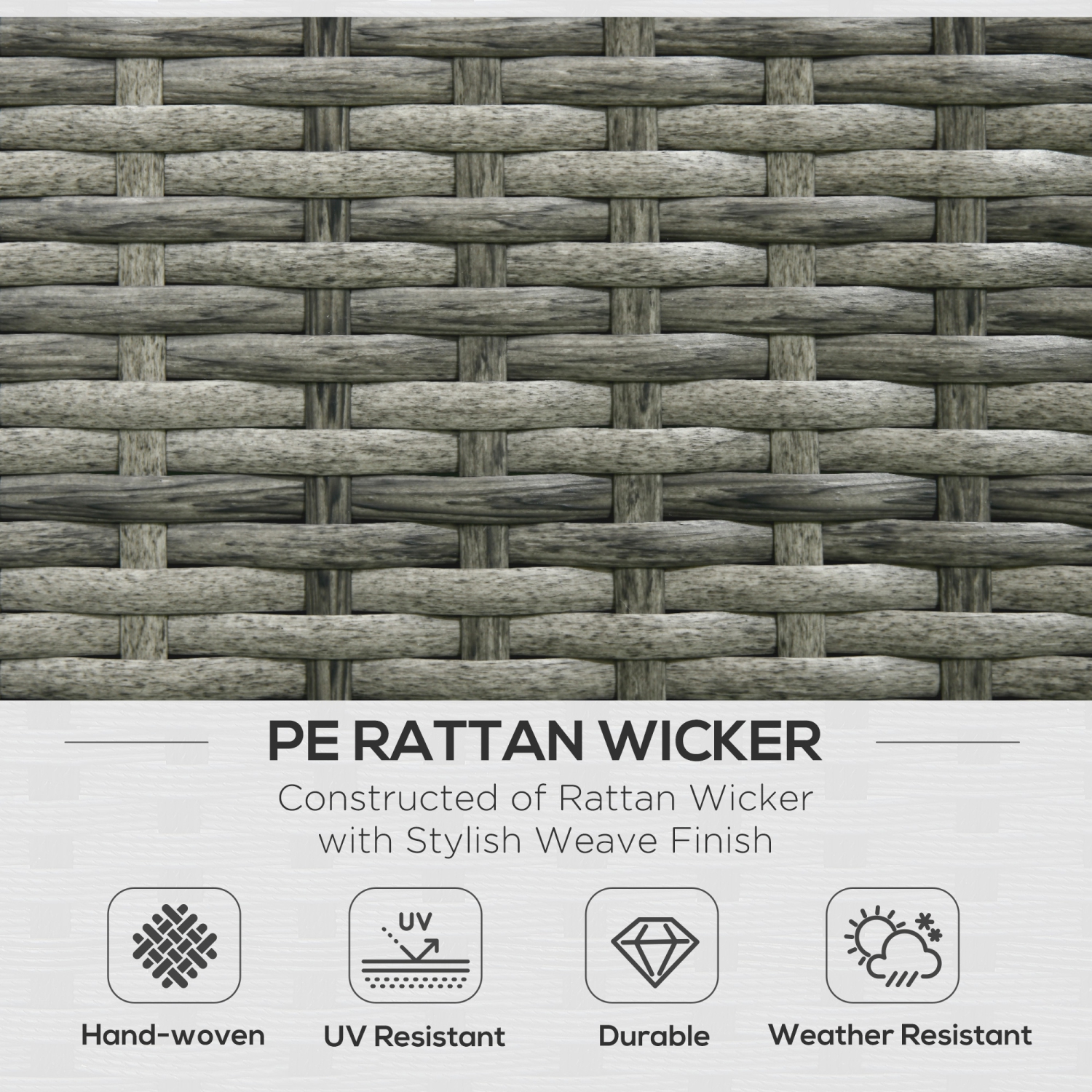 Outsunny 6 Pieces Outdoor PE Rattan Wicker Patio Furniture Sofa Set with Thick Cushions, Deluxe Garden Sectional Couch with Glass Top Table, Mixed