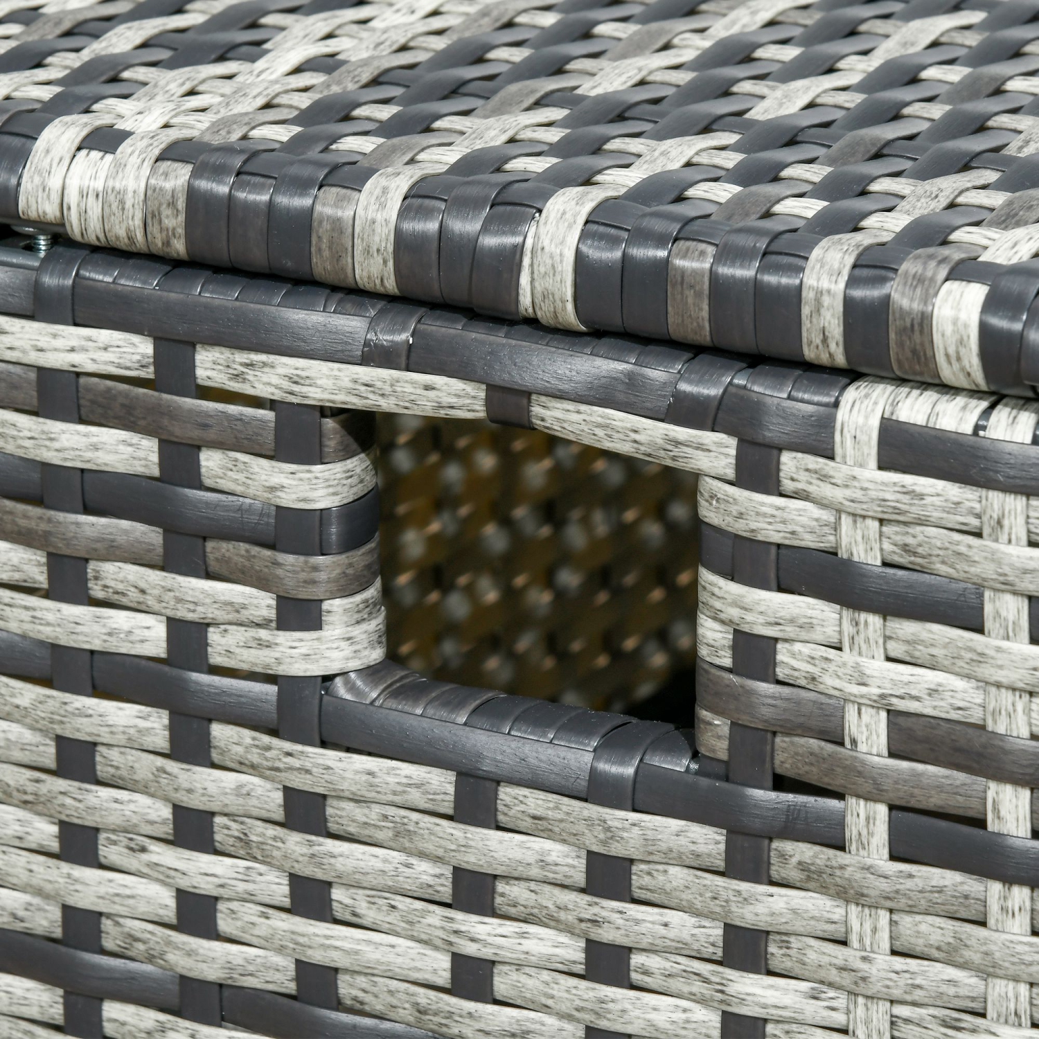 Outsunny 6 Piece Rattan Garden Furniture Set, 8-Seater Outdoor Sofa Sectional with 3 Loveseat Wicker Sofa with Cushions, 2 Footstools and Glass Table