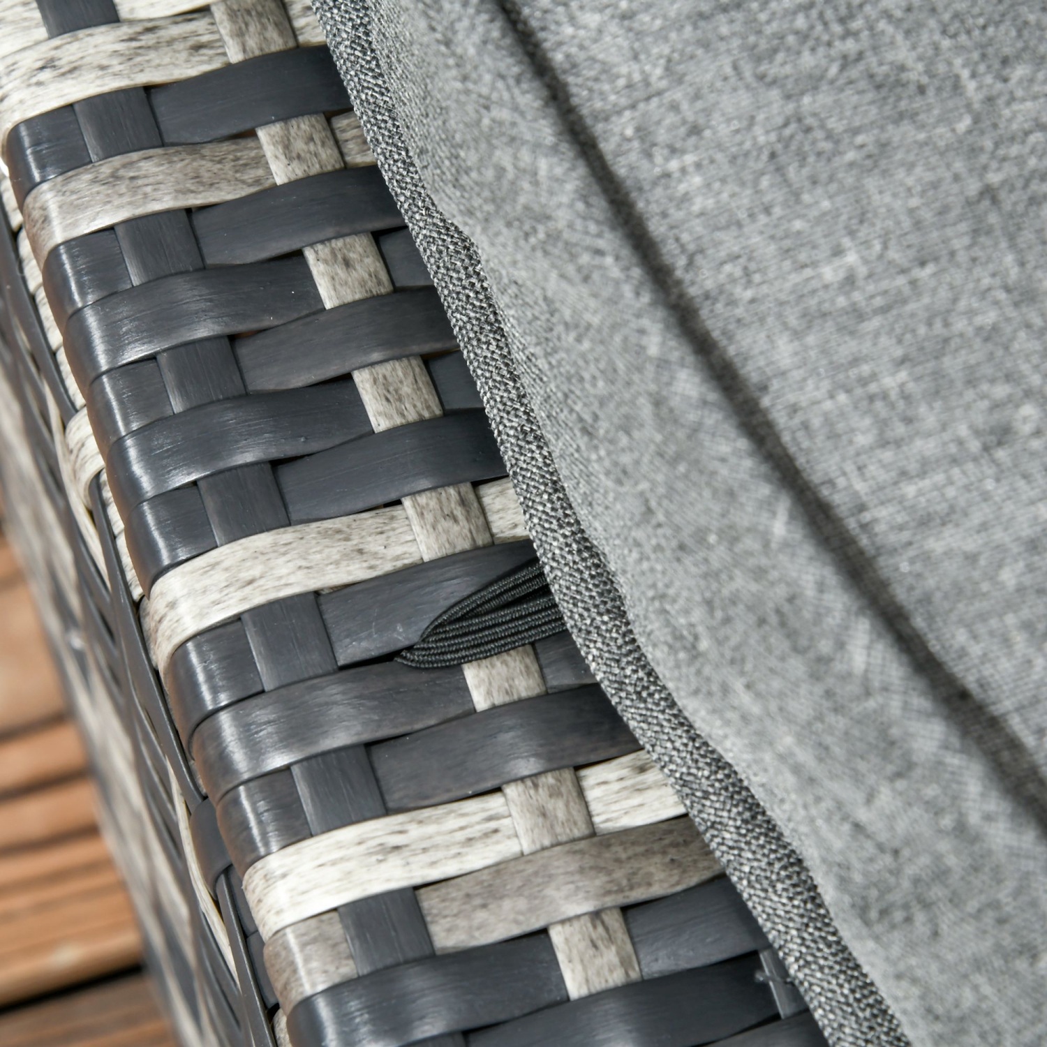 Outsunny 6 Piece Rattan Garden Furniture Set, 8-Seater Outdoor Sofa Sectional with 3 Loveseat Wicker Sofa with Cushions, 2 Footstools and Glass Table