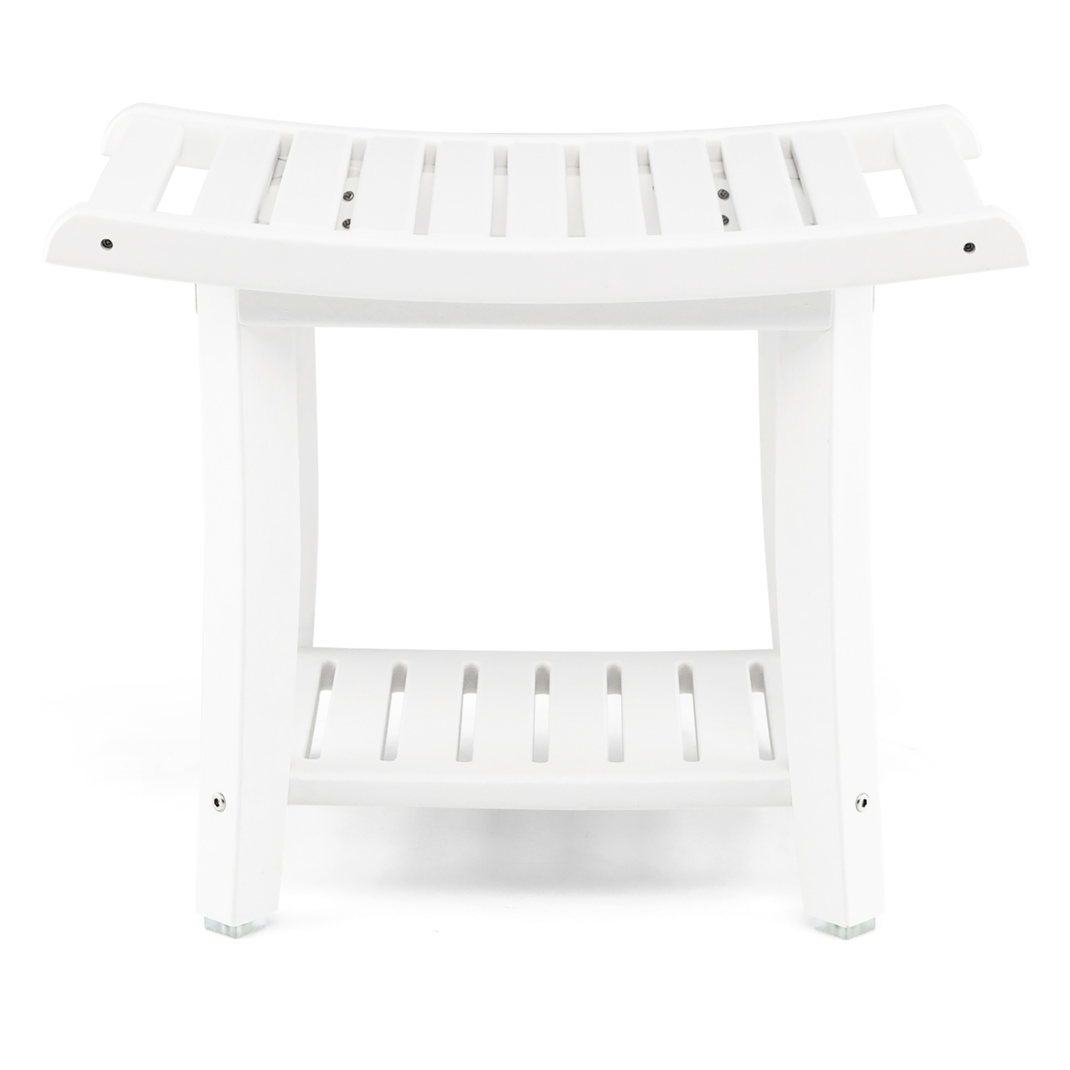 Gymax 2-tier Shower Bench Waterproof Spa Bath Shower Stool Heavy Duty w/ Shelf