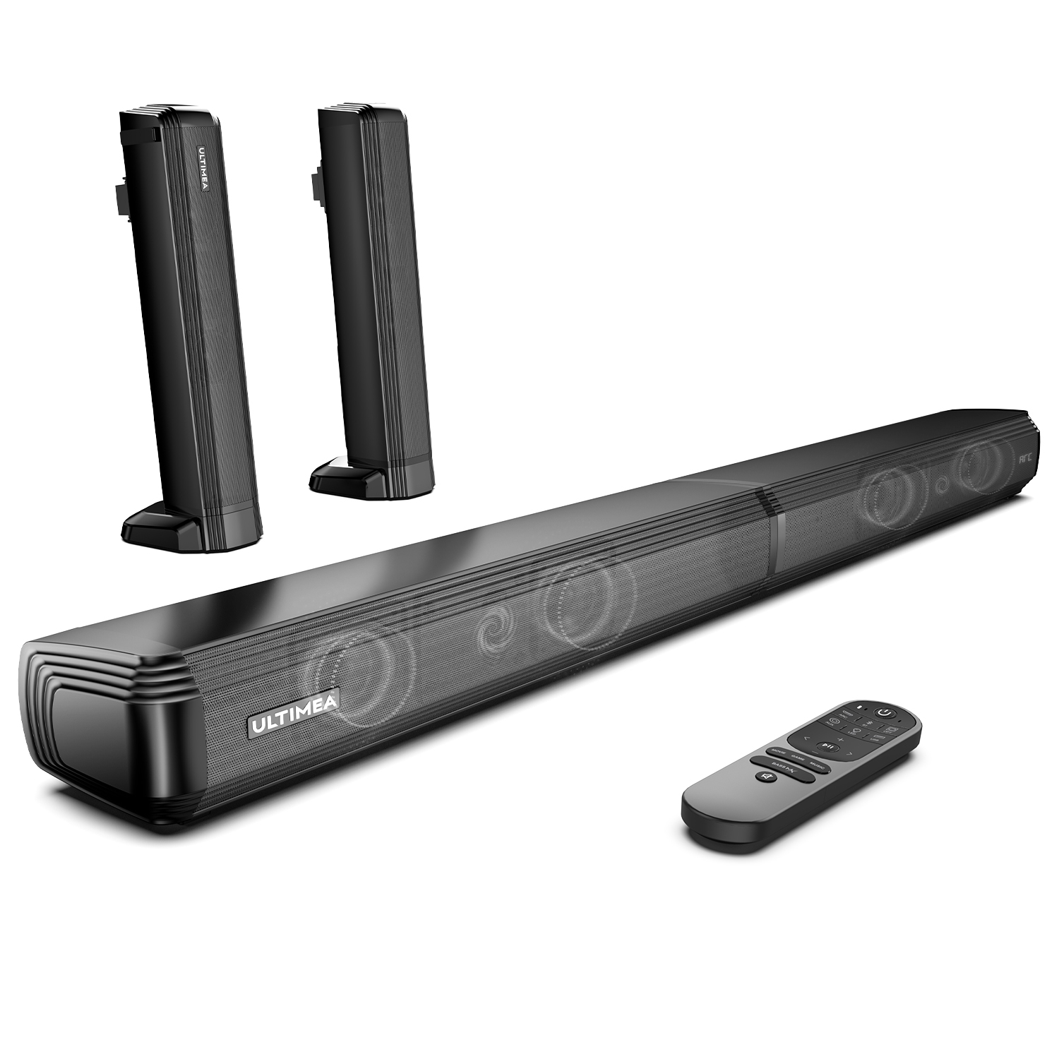 ULTIMEA 2.2ch Sound Bars for TV, Built-in Dual Subwoofer, 2 in 1 Separable Bluetooth 5.3 Sound bar, 3 EQ Modes TV SoundBar, HDMI/Optical/Aux Home Theater Speakers