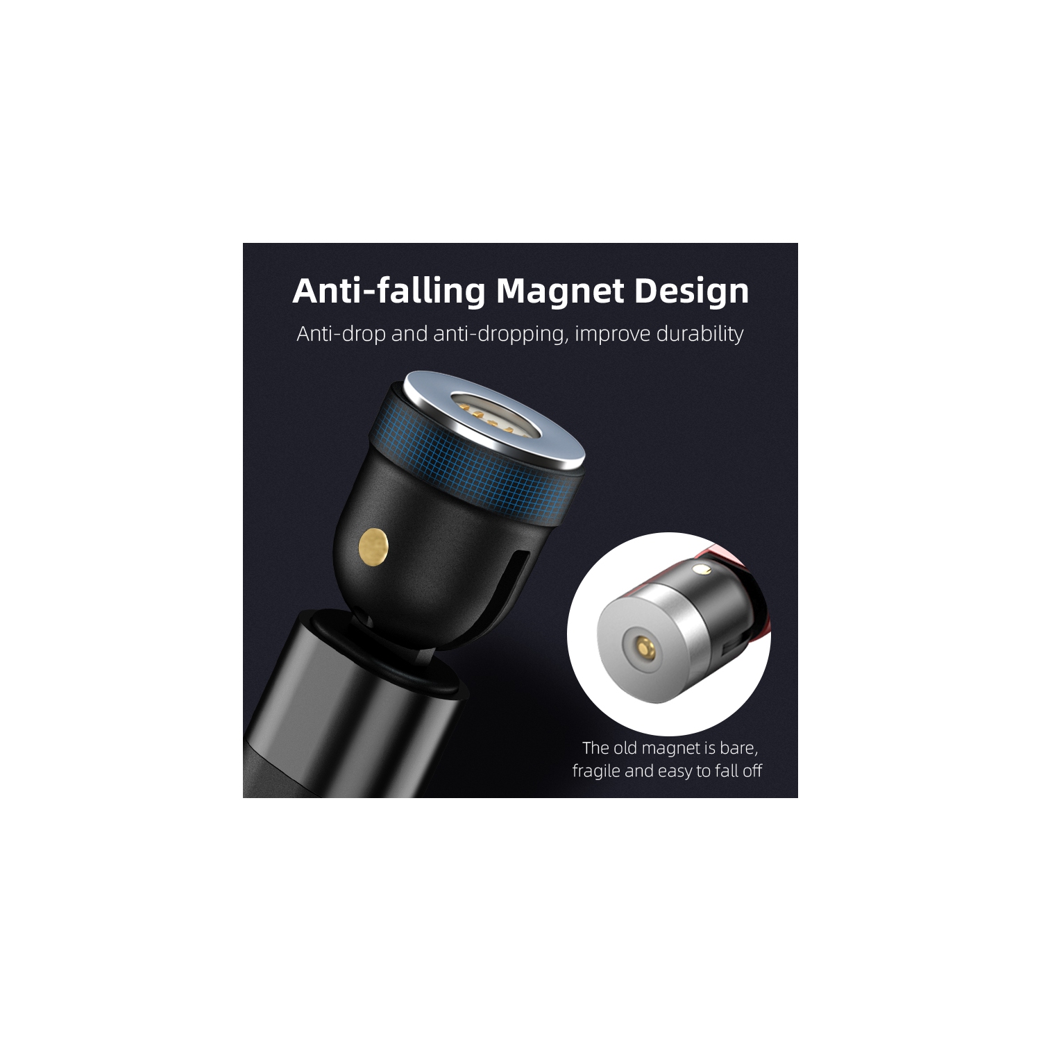 Stimula Lifestyle Magnetic Multi-Tip Charging Cable for iPhone, Android & Samsung Mobile Devices – USB-A to USB-C, Micro-USB & Lightning, 3