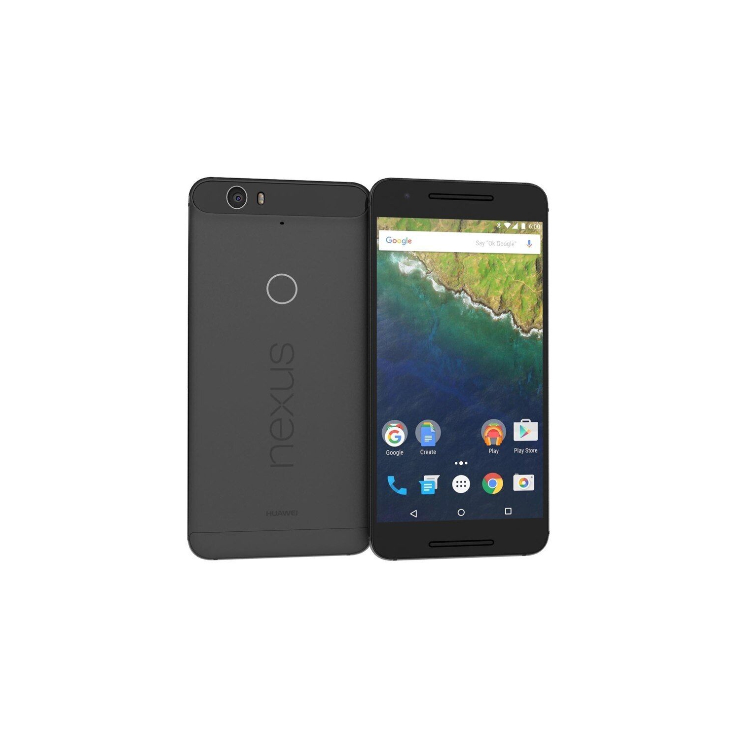 Refurbished (Good) - Huawei Nexus 6p, 64GB Runs on Android 6 OS, Black