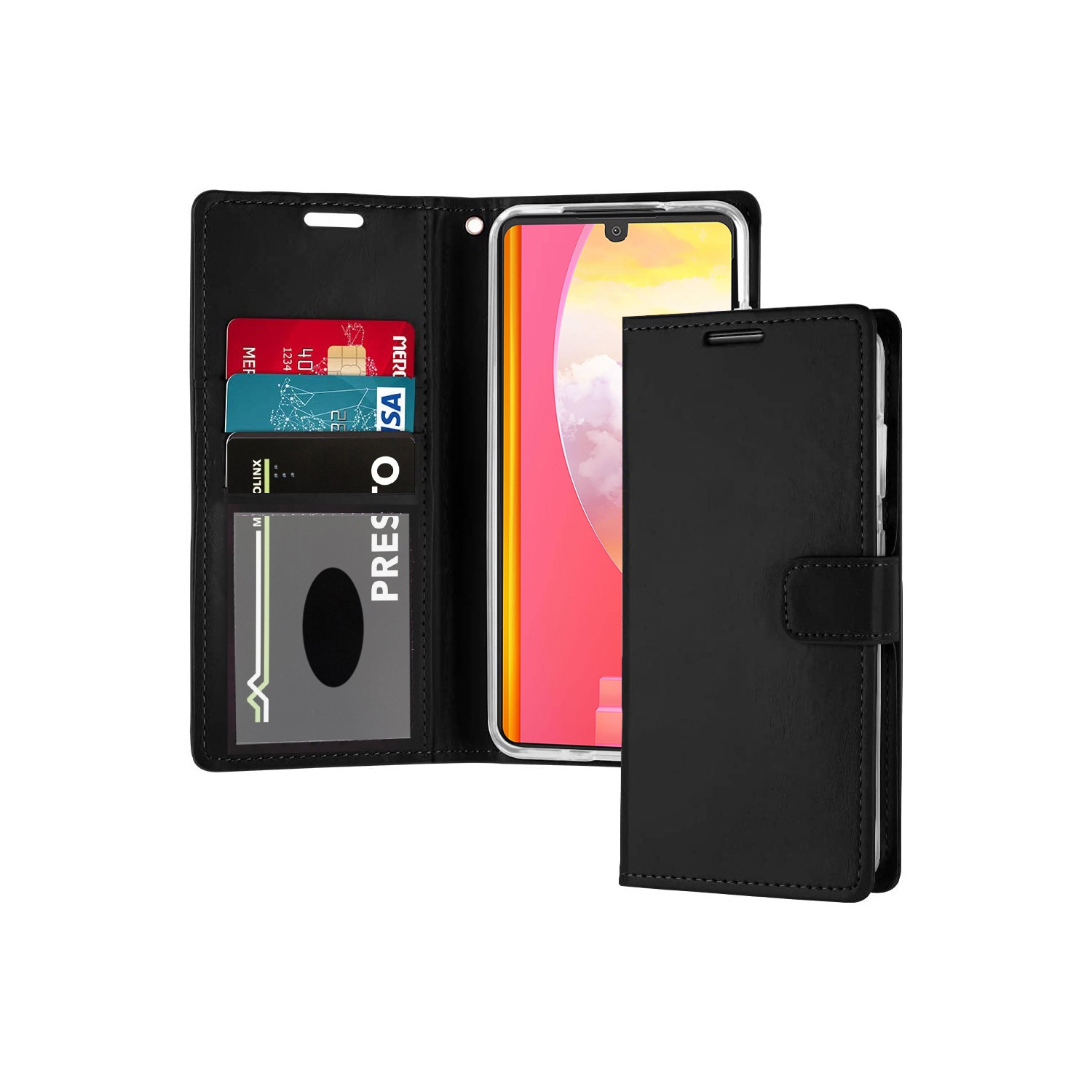 XCRS Folio Magnetic Wallet Cover, PU Leather Pouch with Card Slot and Stand Case for LG VELVET 5G (6.8 inches) 2020