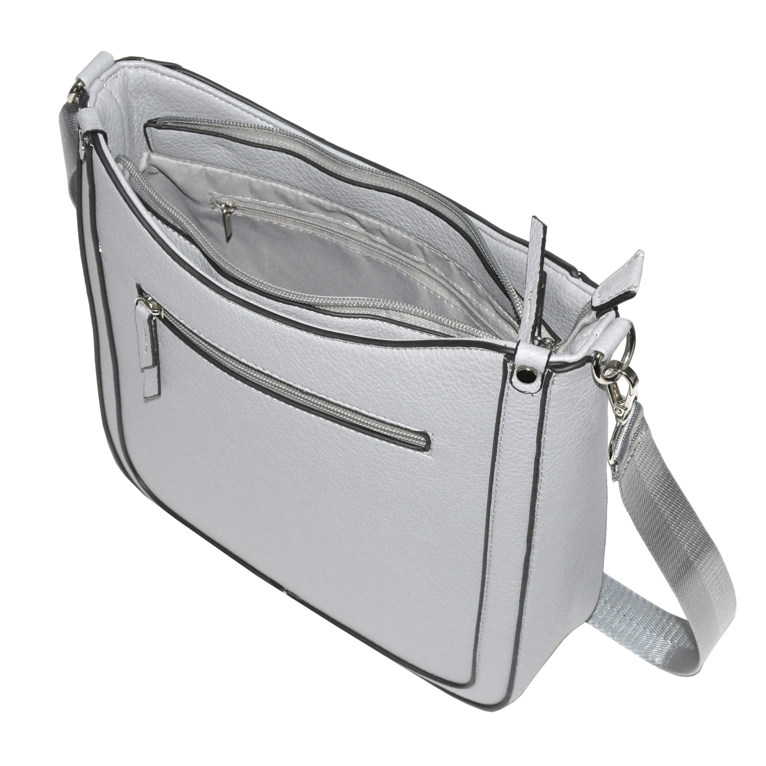 NICCI Crossbody Bag with Web Strap Grey