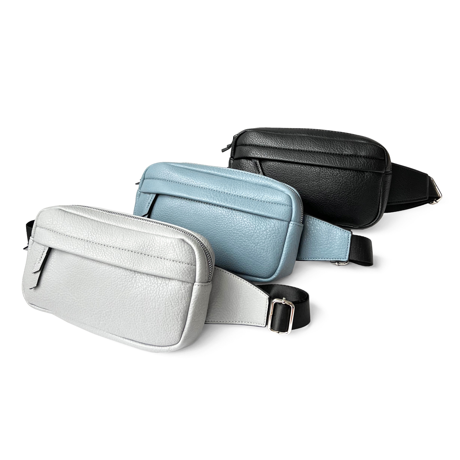 NICCI Waist Bag with Web Strap Light Grey