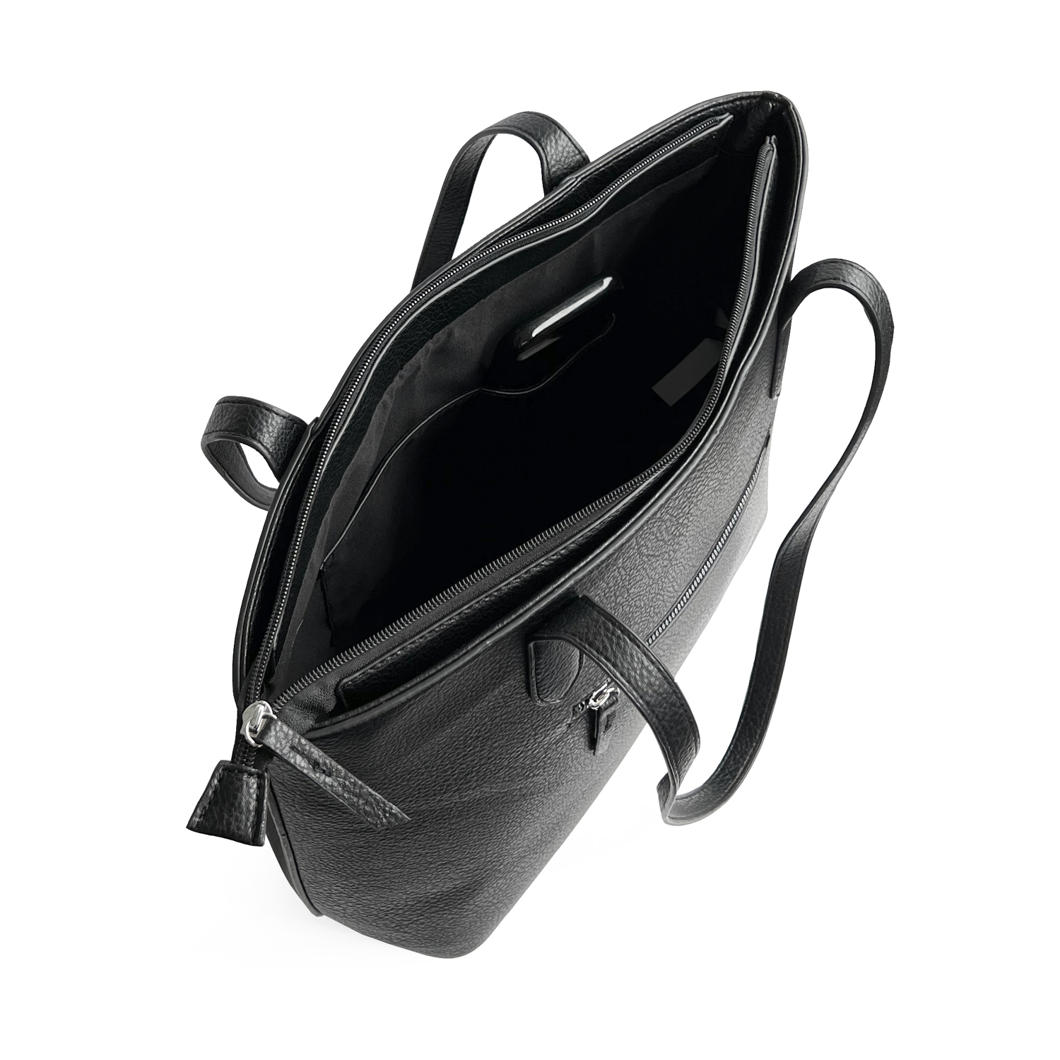 NICCI Tote Bag with Slit Pocket Black