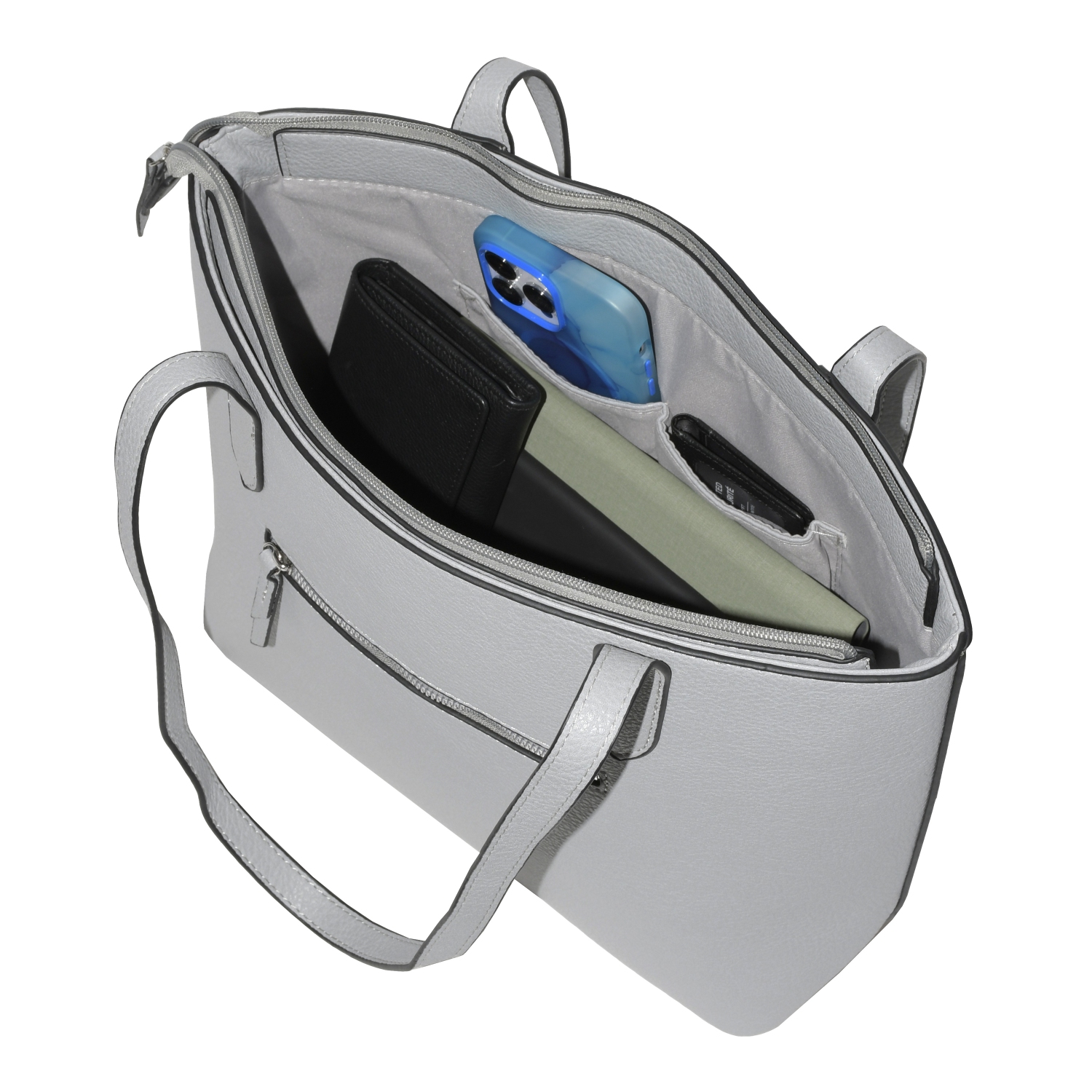 Sac fourre-tout gris de NICCI avec pochette éclairée