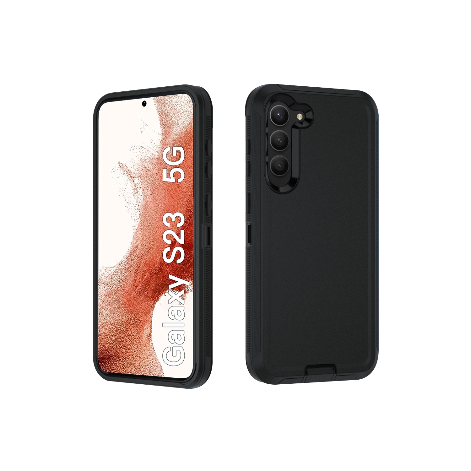 XCRS Heavy Duty Triple Layer Cover avec étui de protection antichoc pour Samsung Galaxy S23 2023