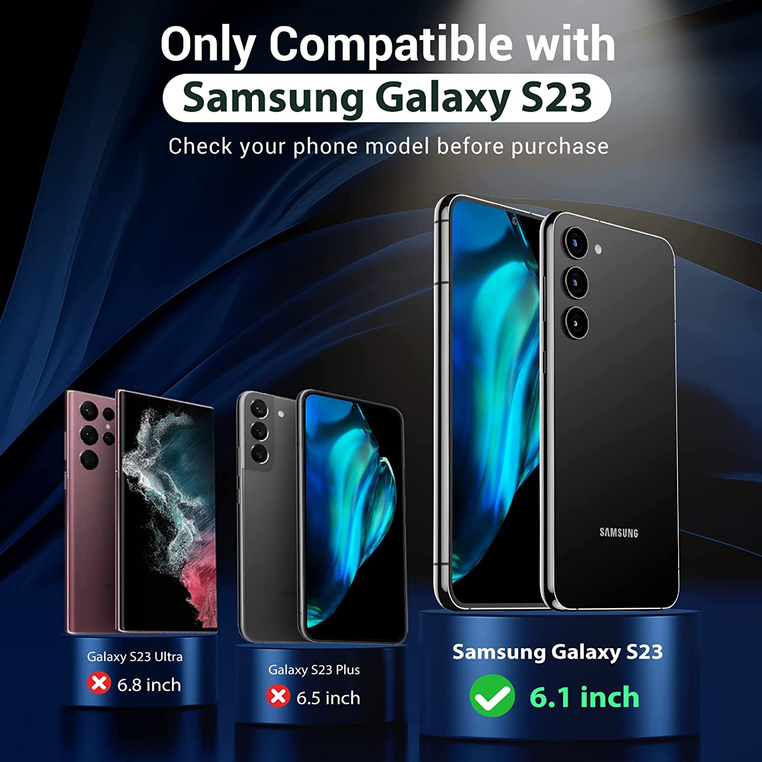 XCRS Heavy Duty Triple Layer Cover avec étui de protection antichoc pour Samsung Galaxy S23 2023