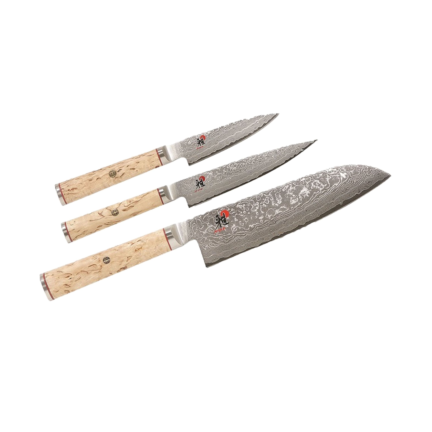 MIYABI 5000 MCD 3 Piece Knife Set, Brown