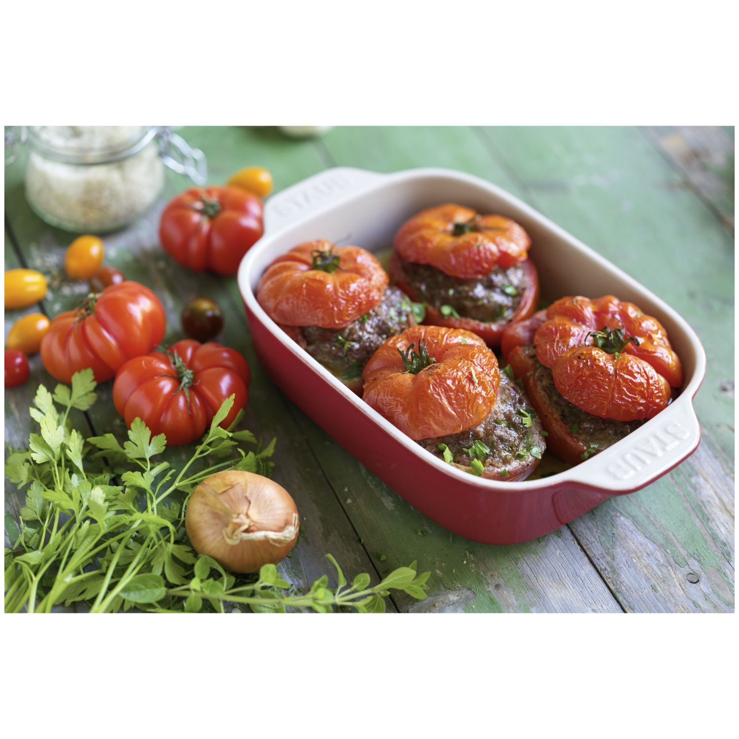 STAUB – Plat de cuisson rectangulaire en céramique Ceramique 710 ml, cerisier